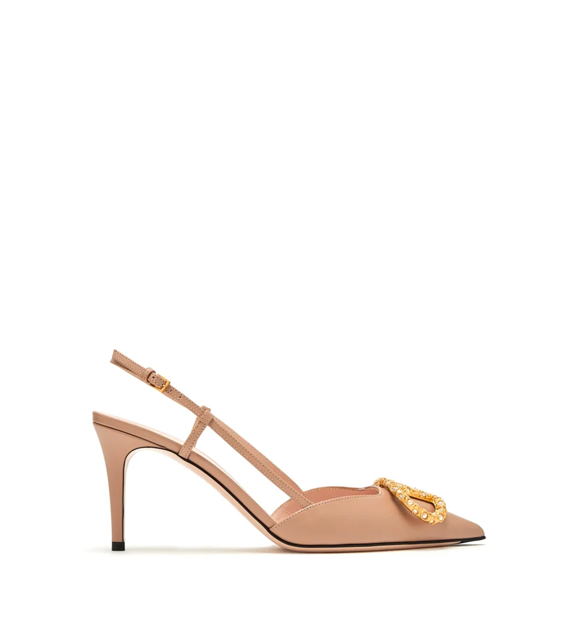 VLogo Signature Leather Slingback Pumps