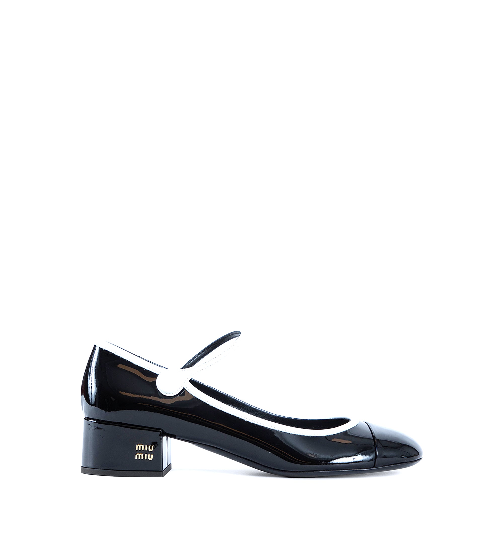 Two-Tone Patent Leather Mary Jane Pumps