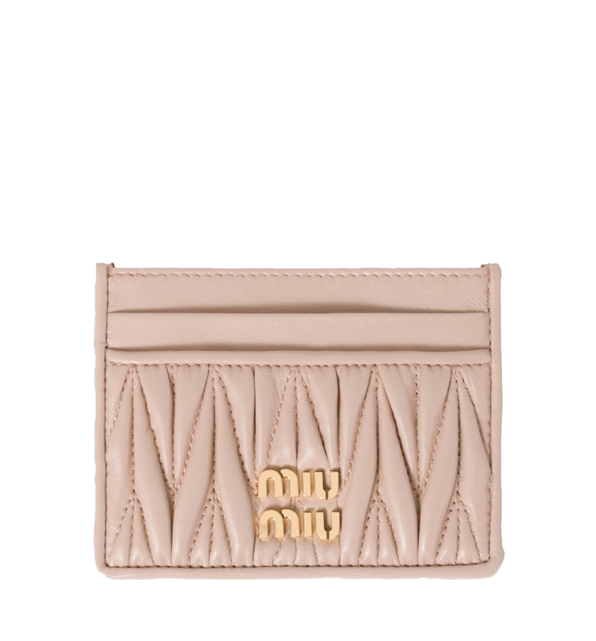 Matelassé nappa leather card holder