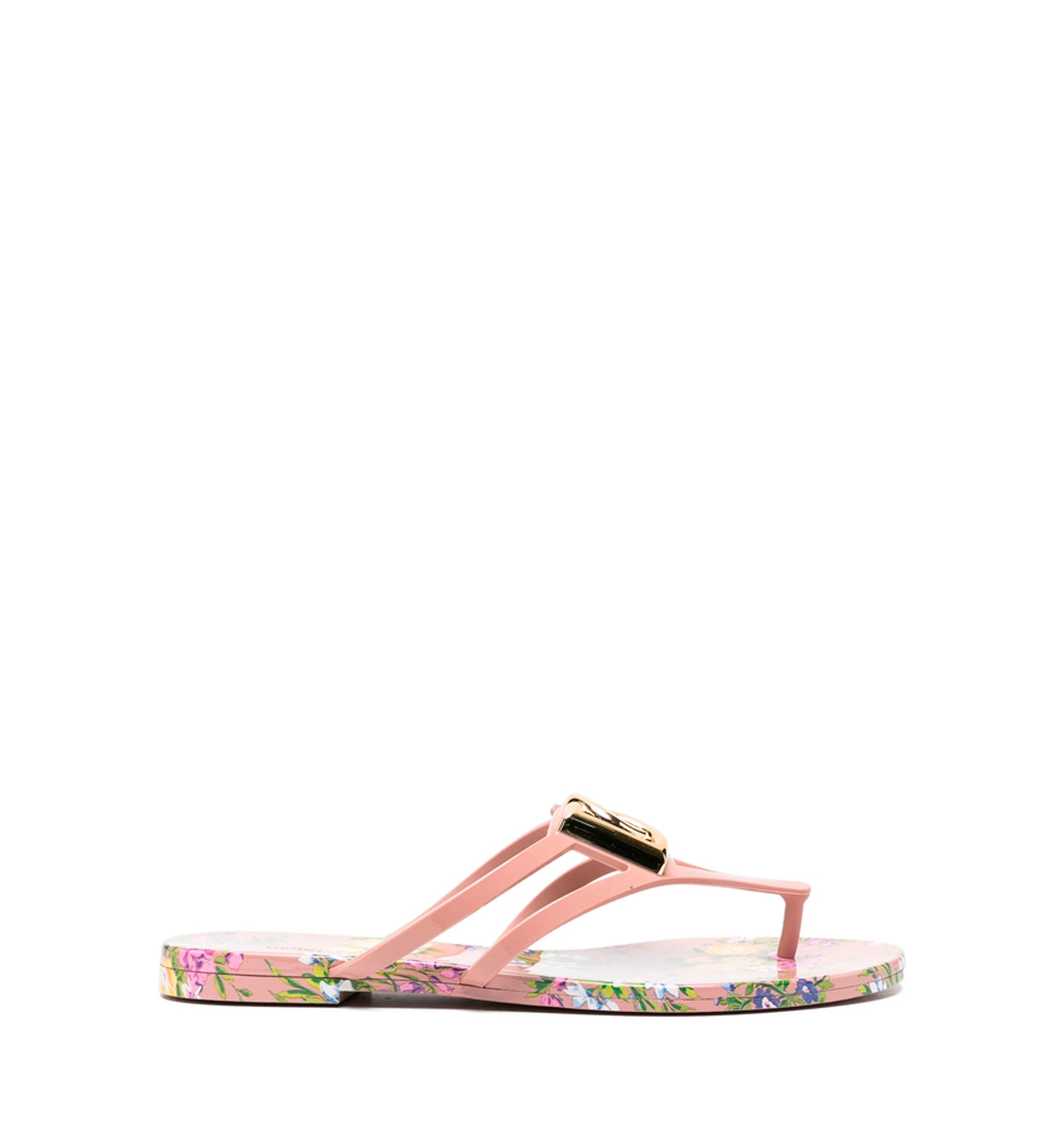 Rubber beachwear slides with logo