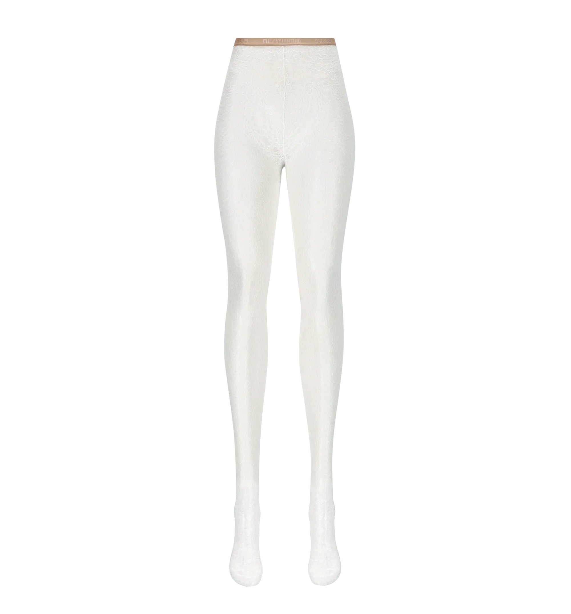 Valentino Logo Waistband Lace Detailed Tights
