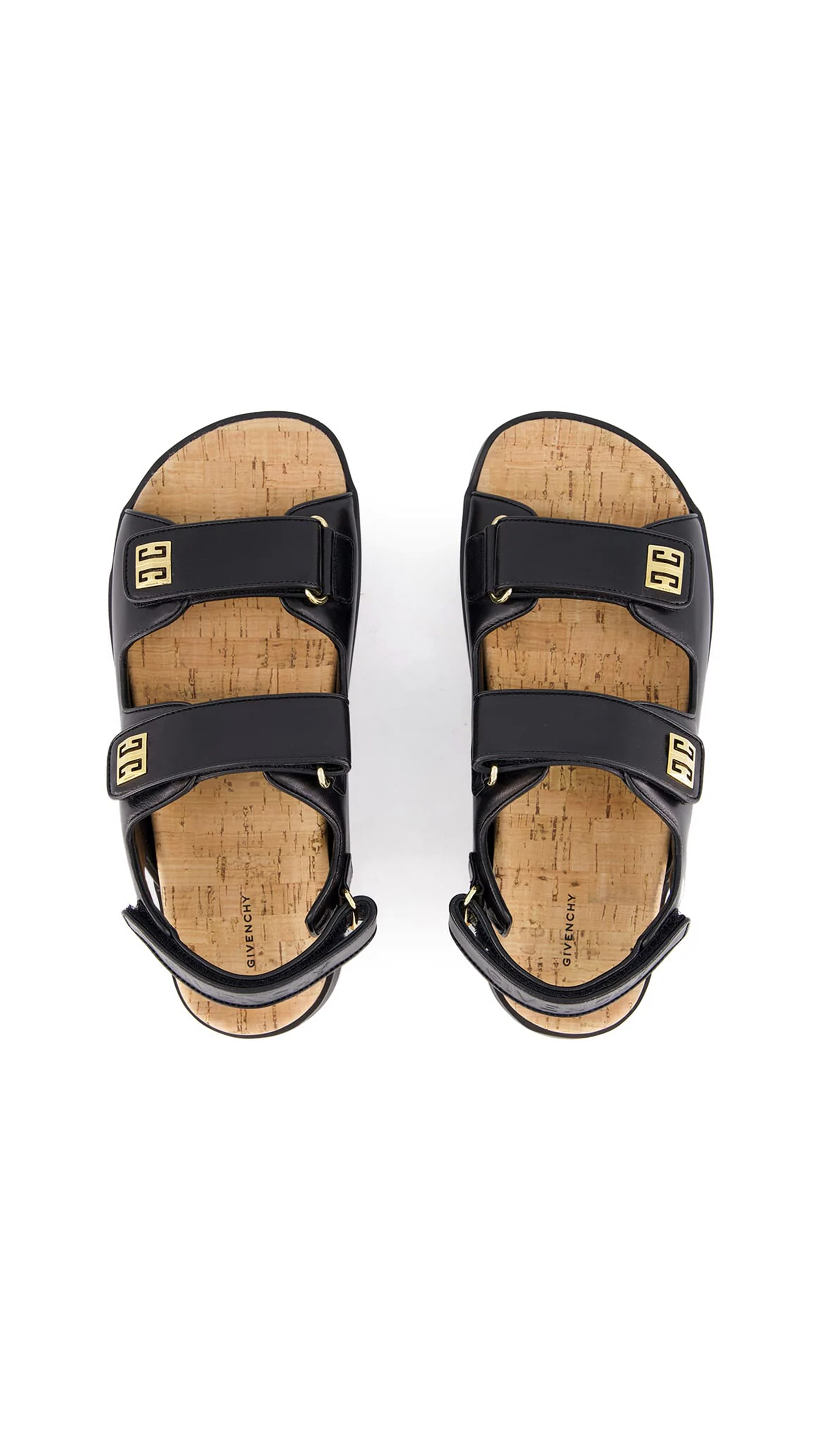 4G Leather Sandals - Black