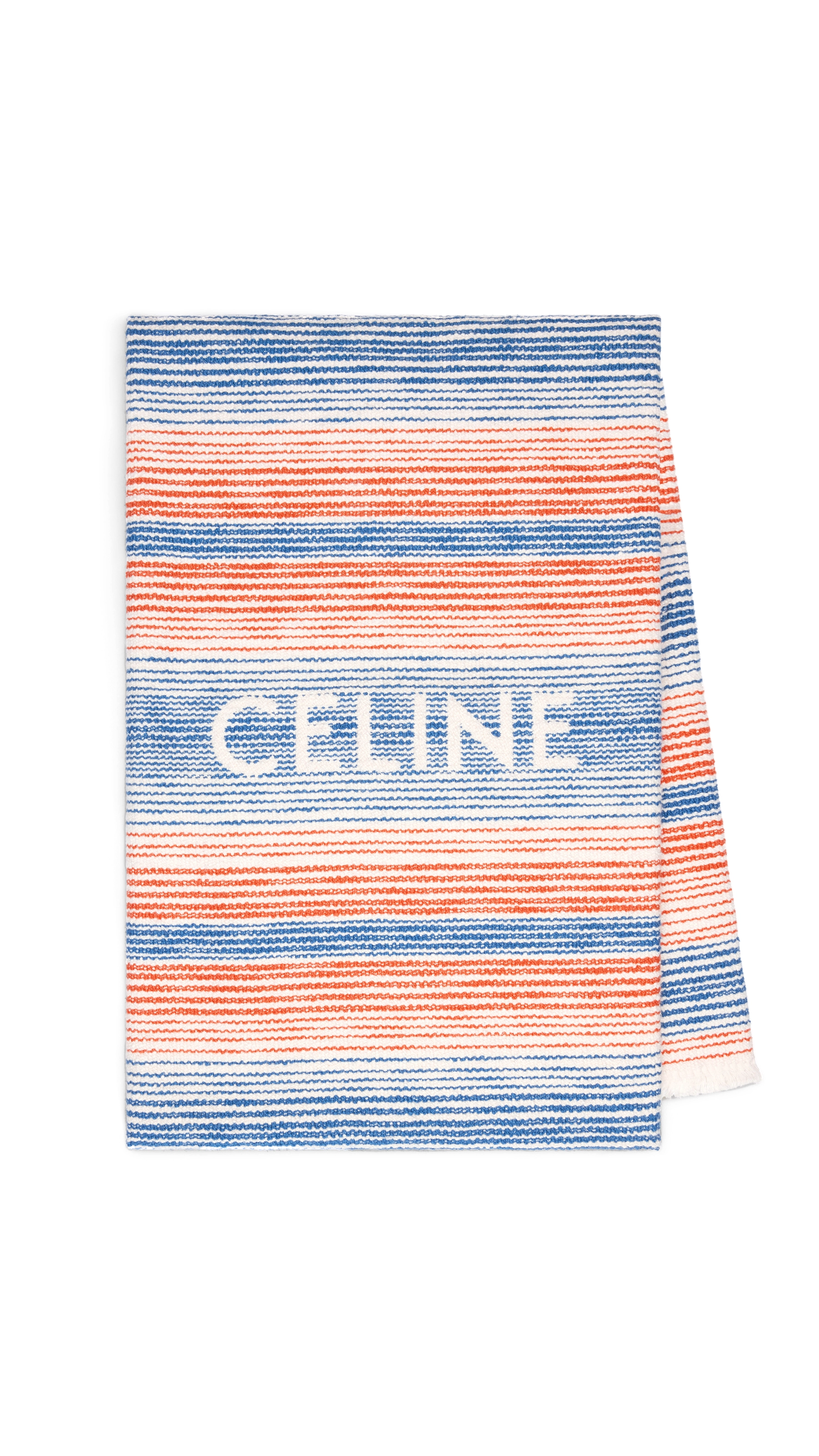 Beach Fouta in Multi-stripe Cotton - Beige/Orange/Blue