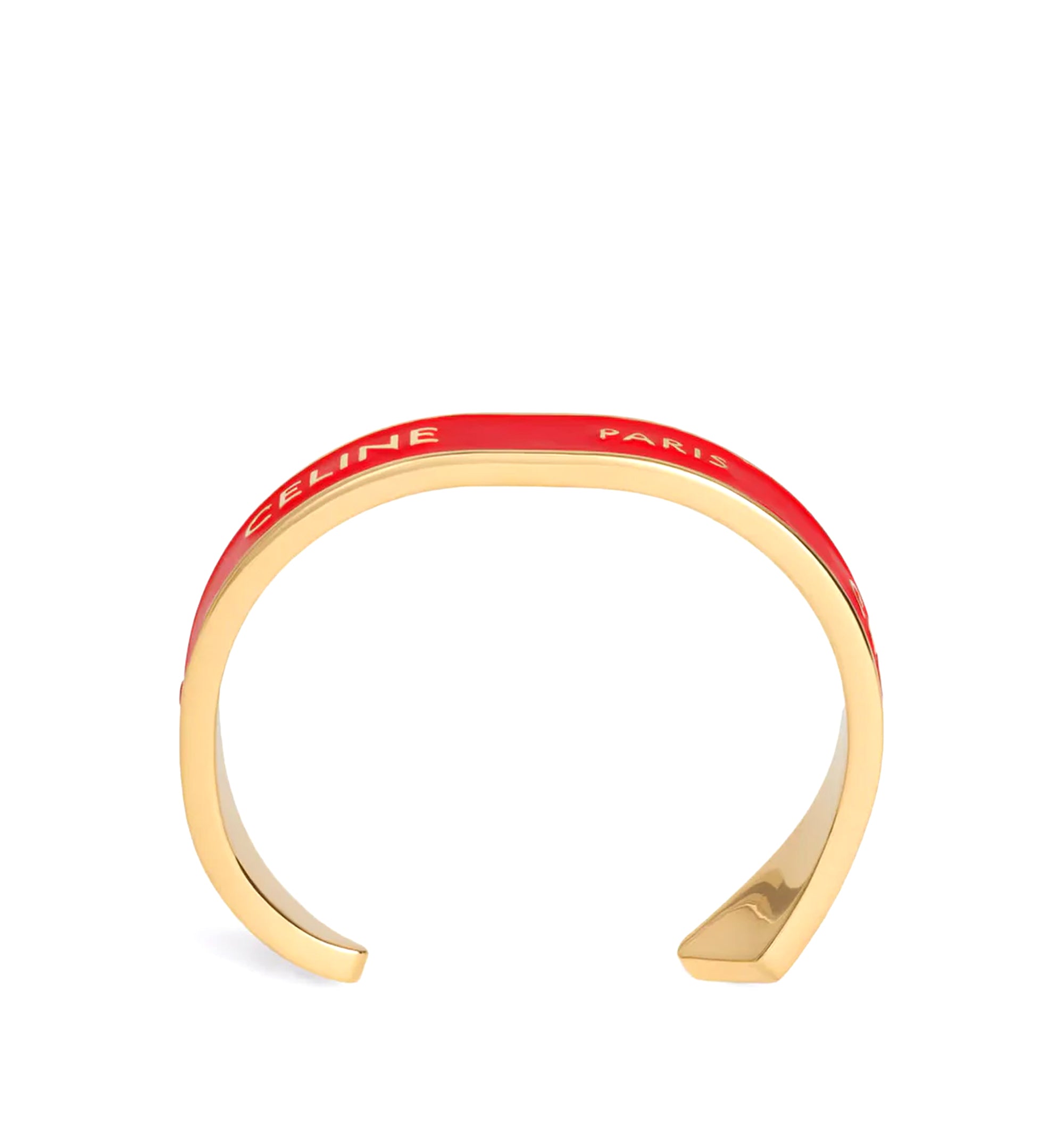 Celine Ribbon Small Cuff in Enamel and Brass with gold finish