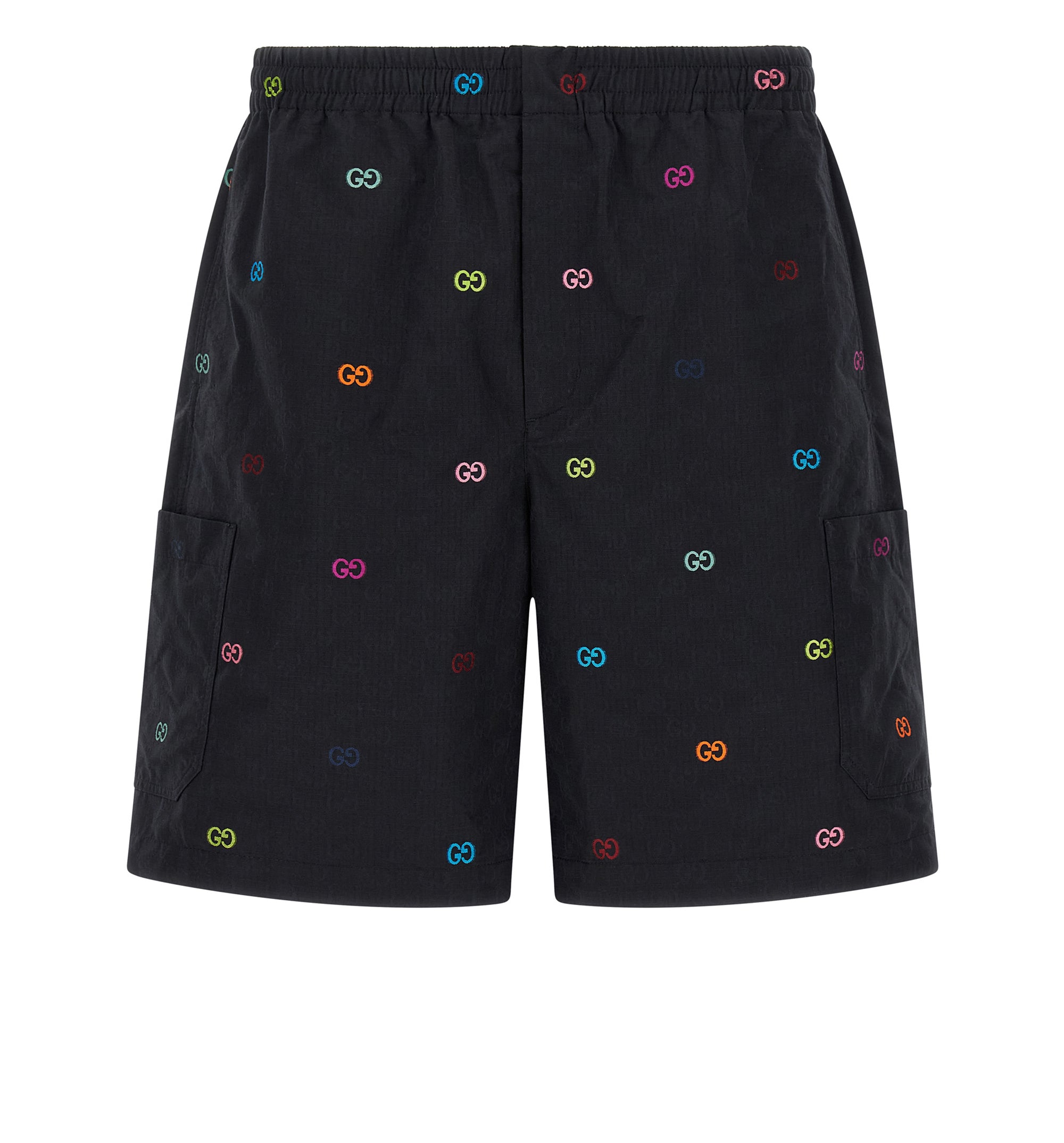 Multicolor fil coupé bermuda shorts