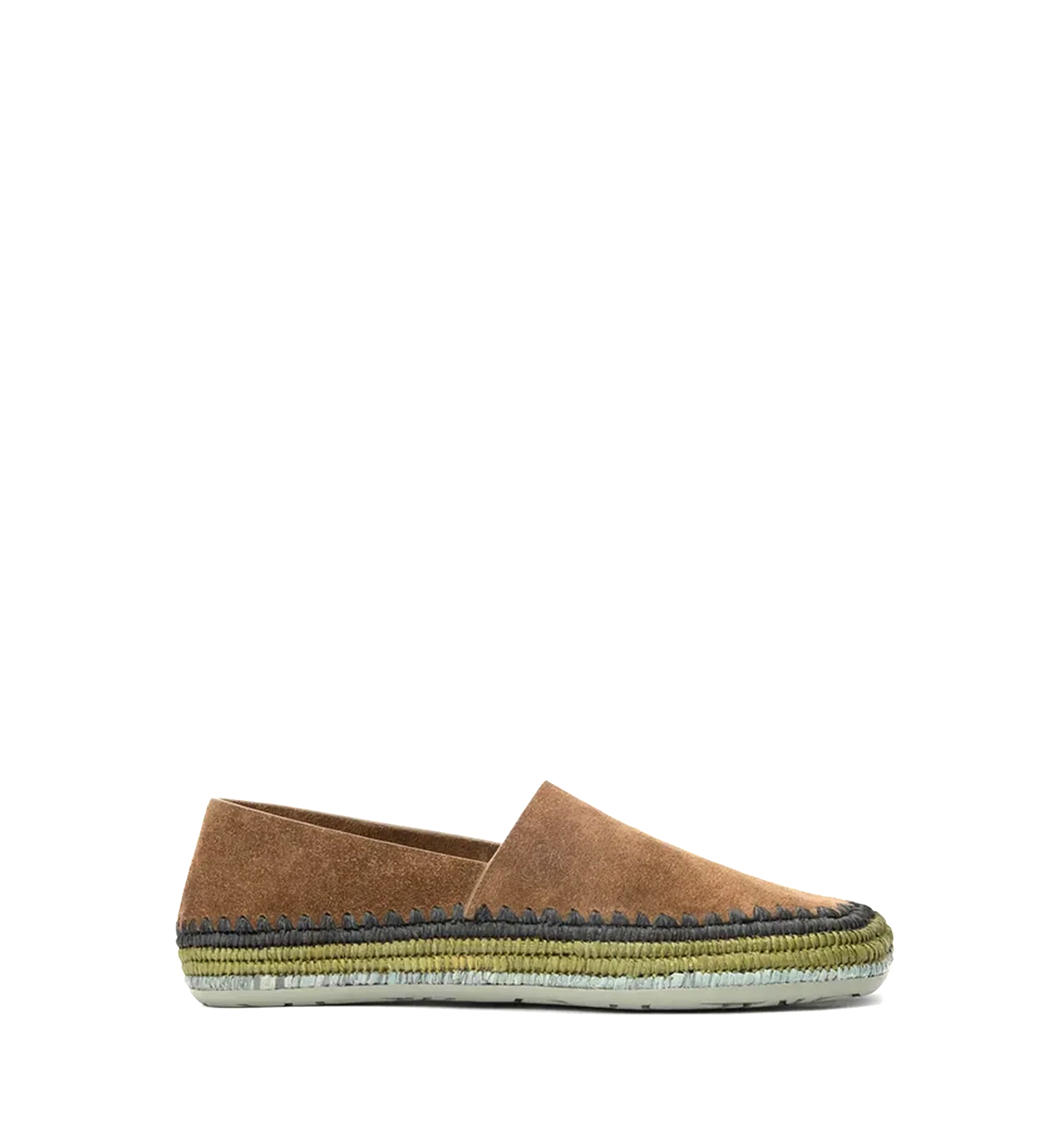Rio slipper in suede and raffia
