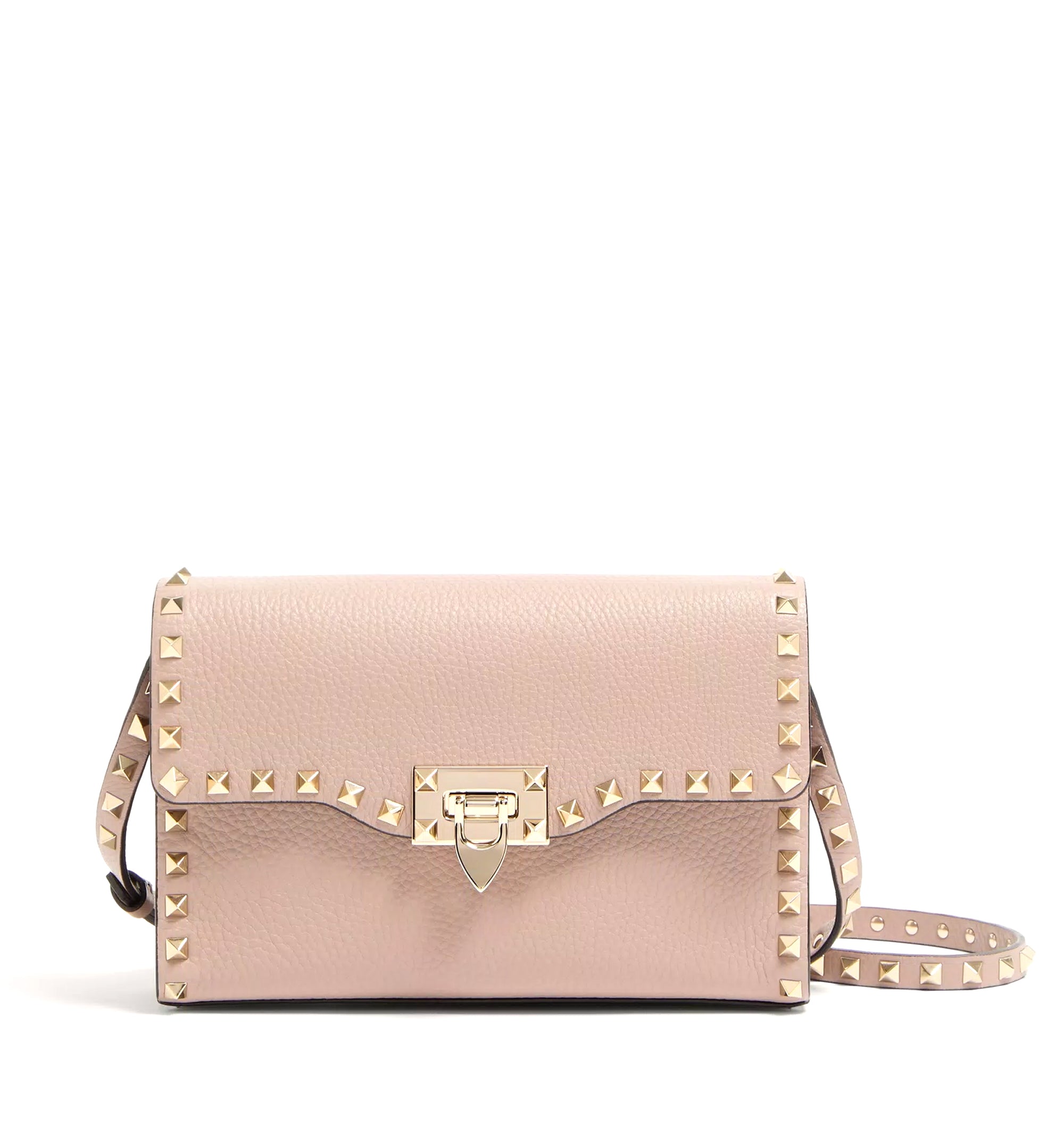 Small Rockstud Grainy Calfskin Crossbody Bag