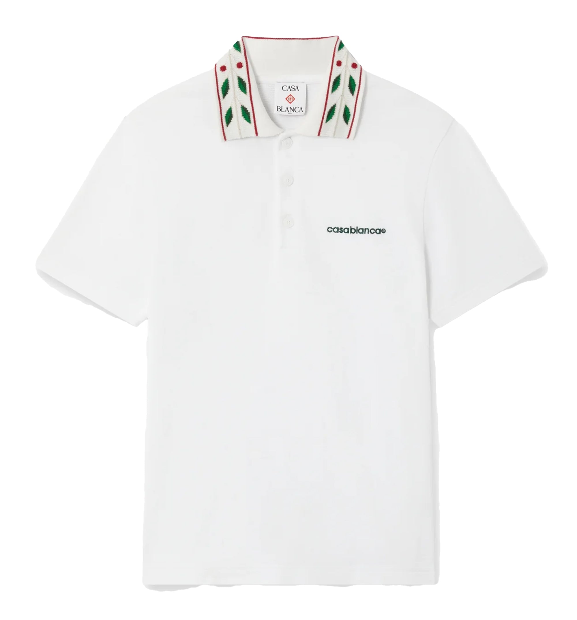 White Laurel Pique Short Sleeve Polo Shirt