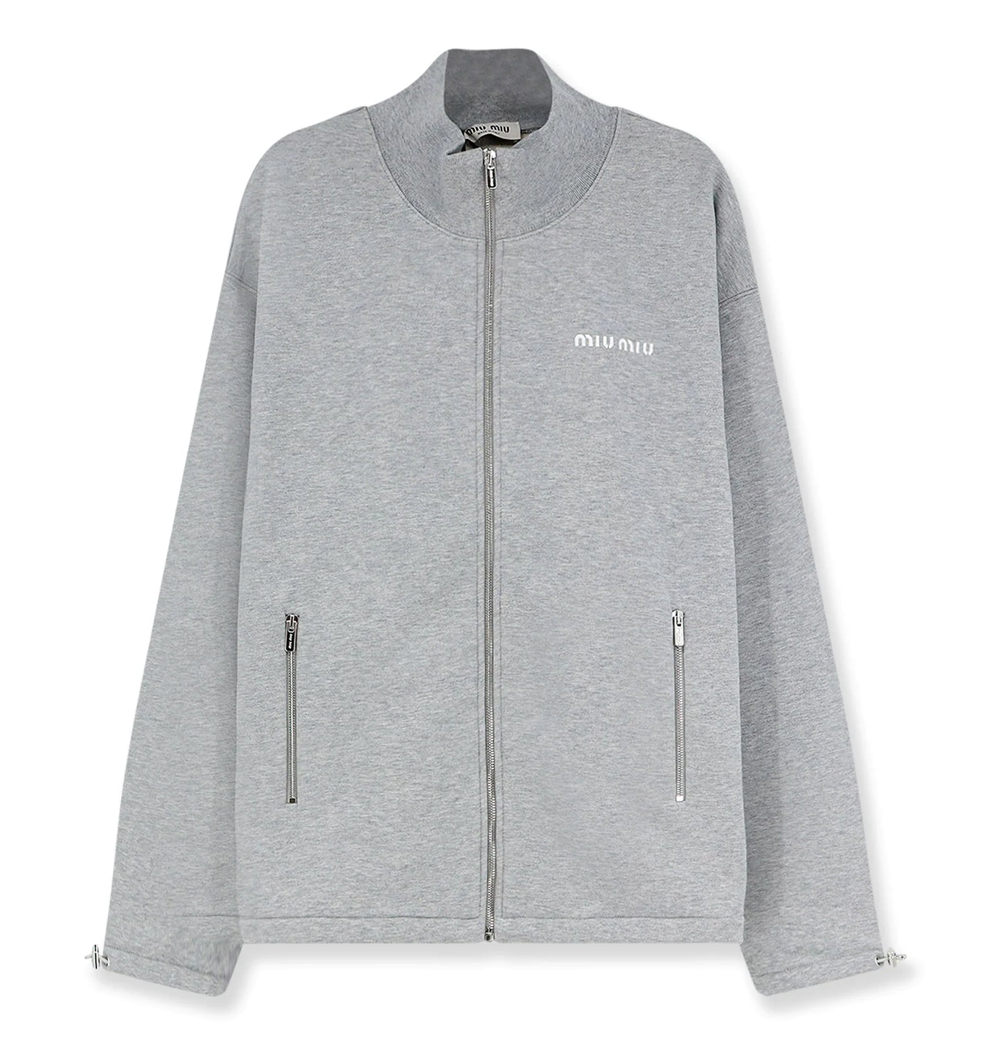 Cotton fleece zipper sweatshirt