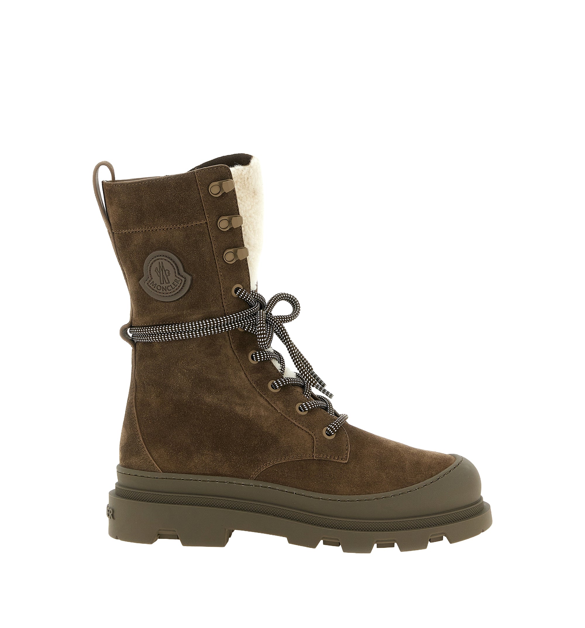 Vera High Suede & Shearling Lace-Up Boots