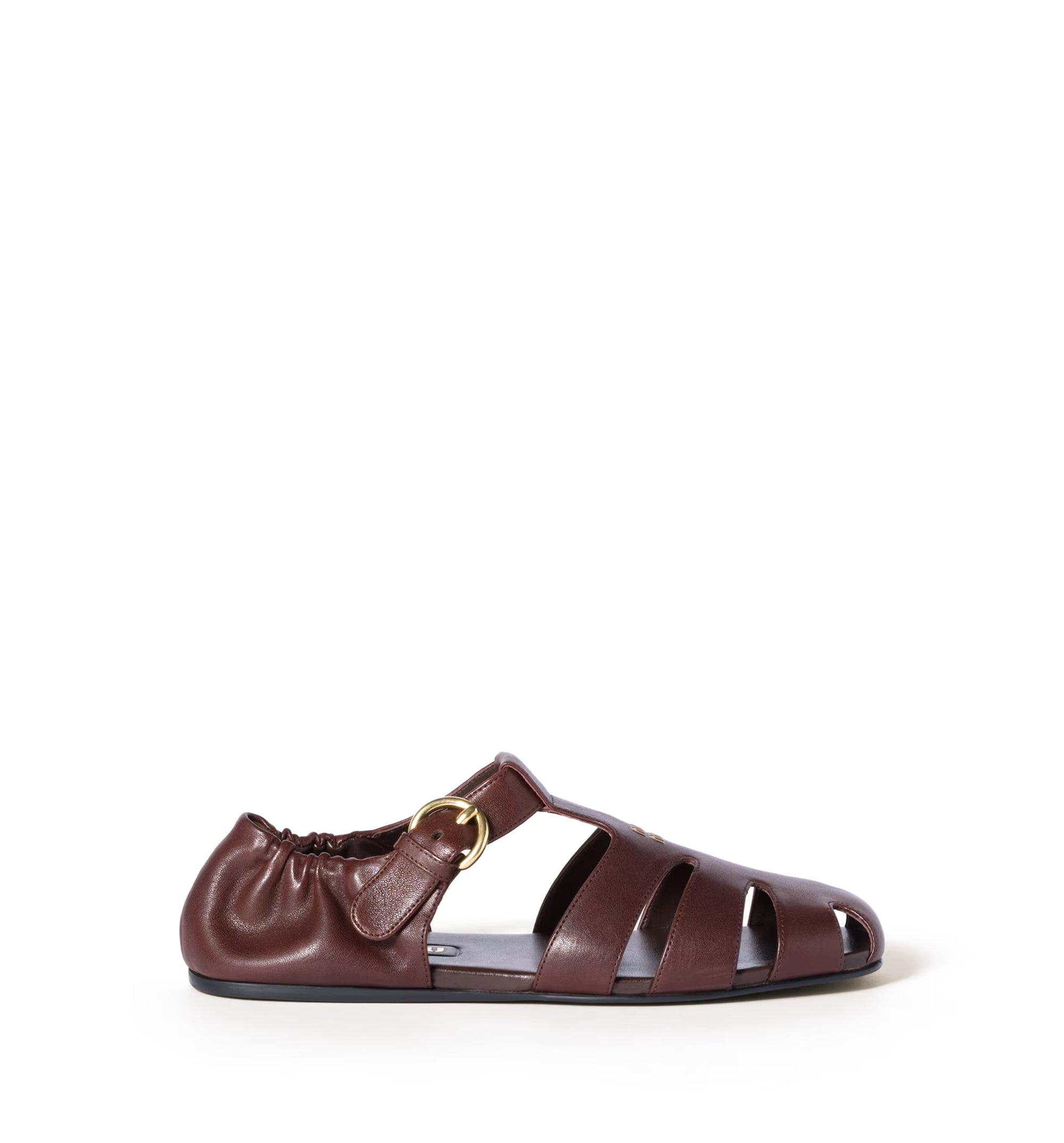 Ruches Nappa Leather Fisherman Sandals