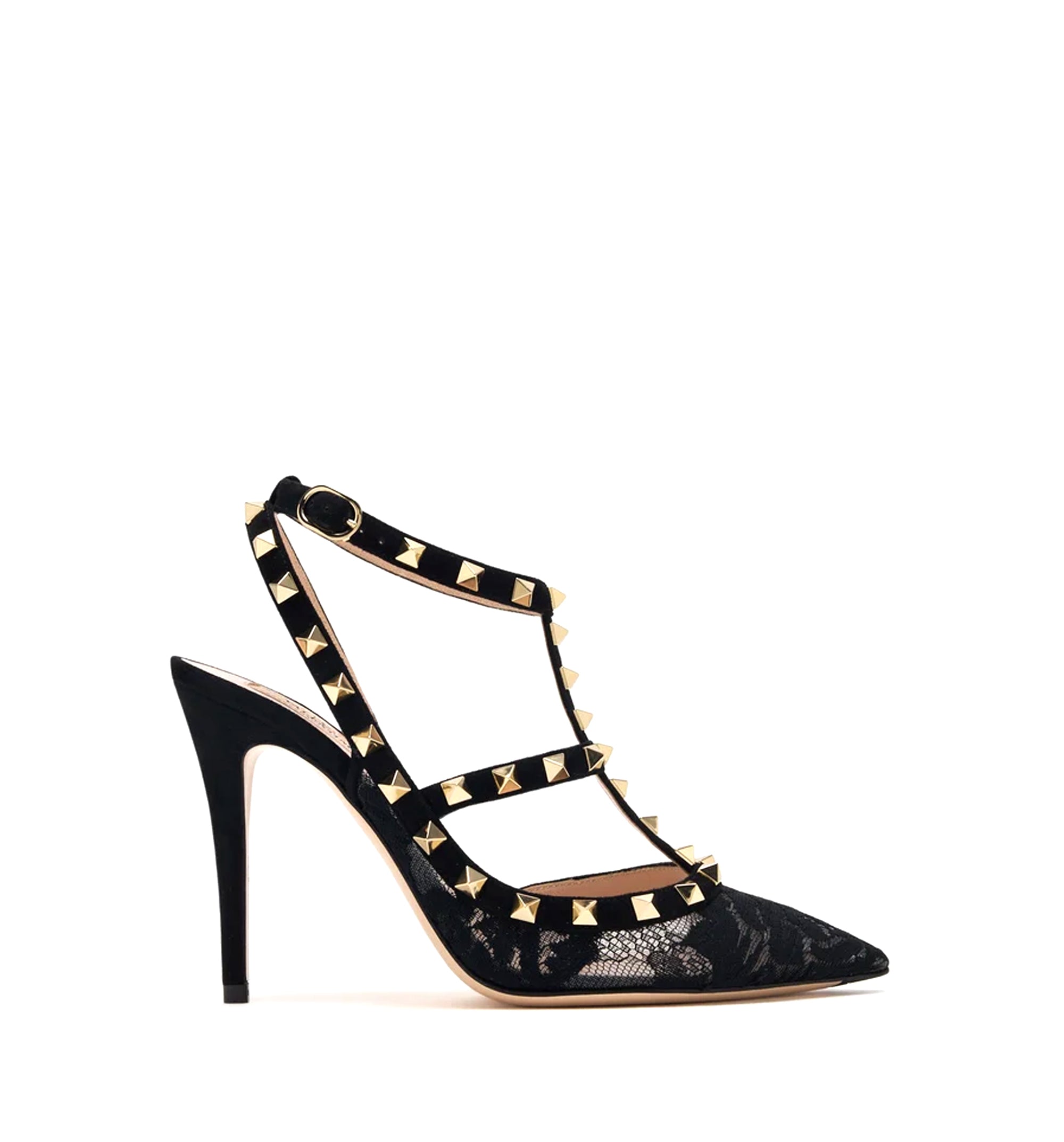 Rockstud Lace Pump With Straps 100Mm