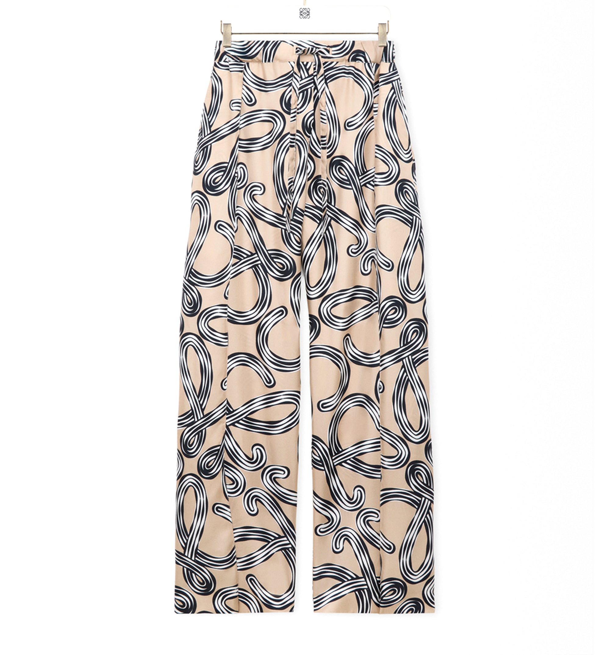 Elasticated trousers in silk
