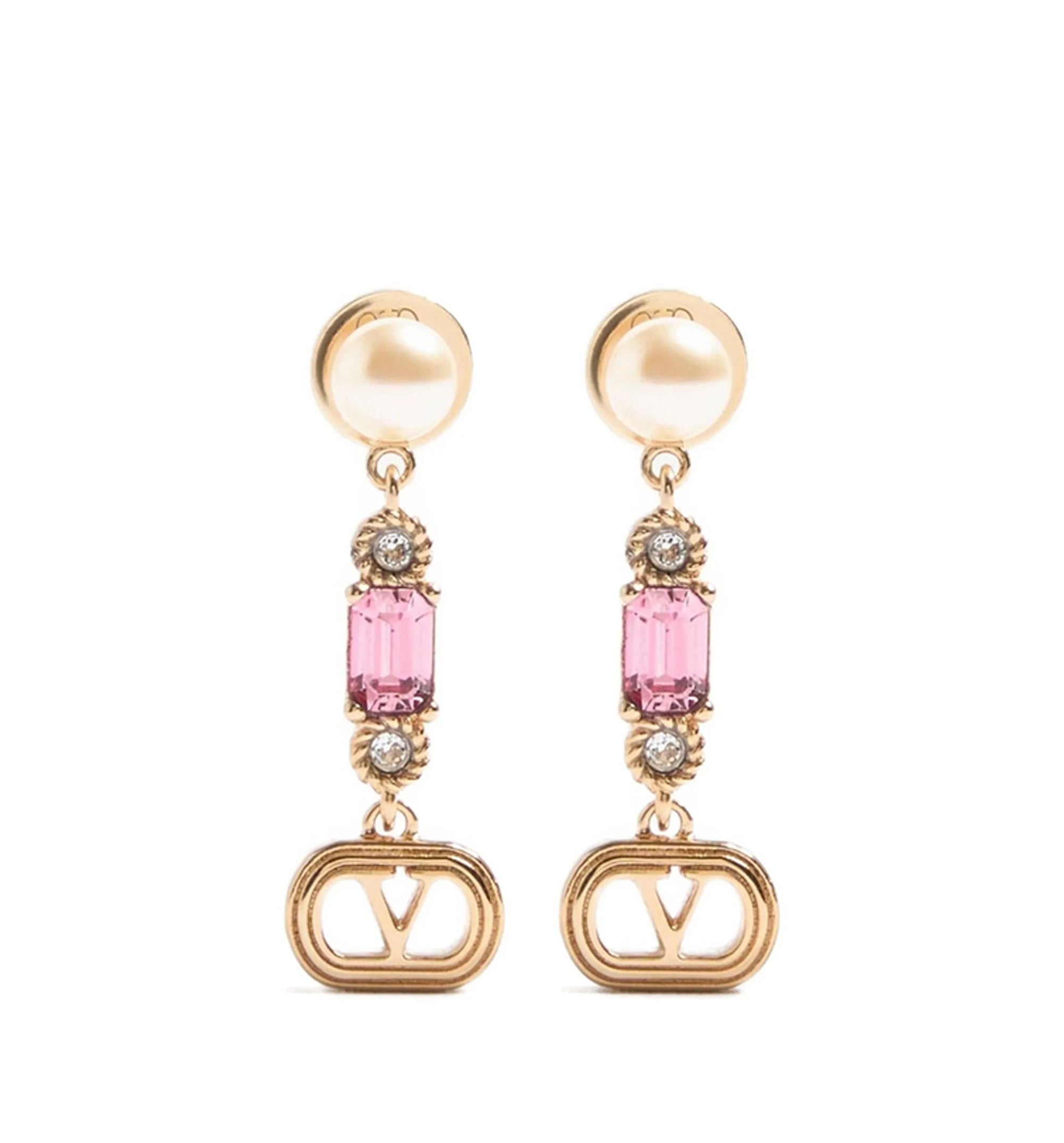Ovalette Earrings In Metal, Pearl And Swarovski® Crystals