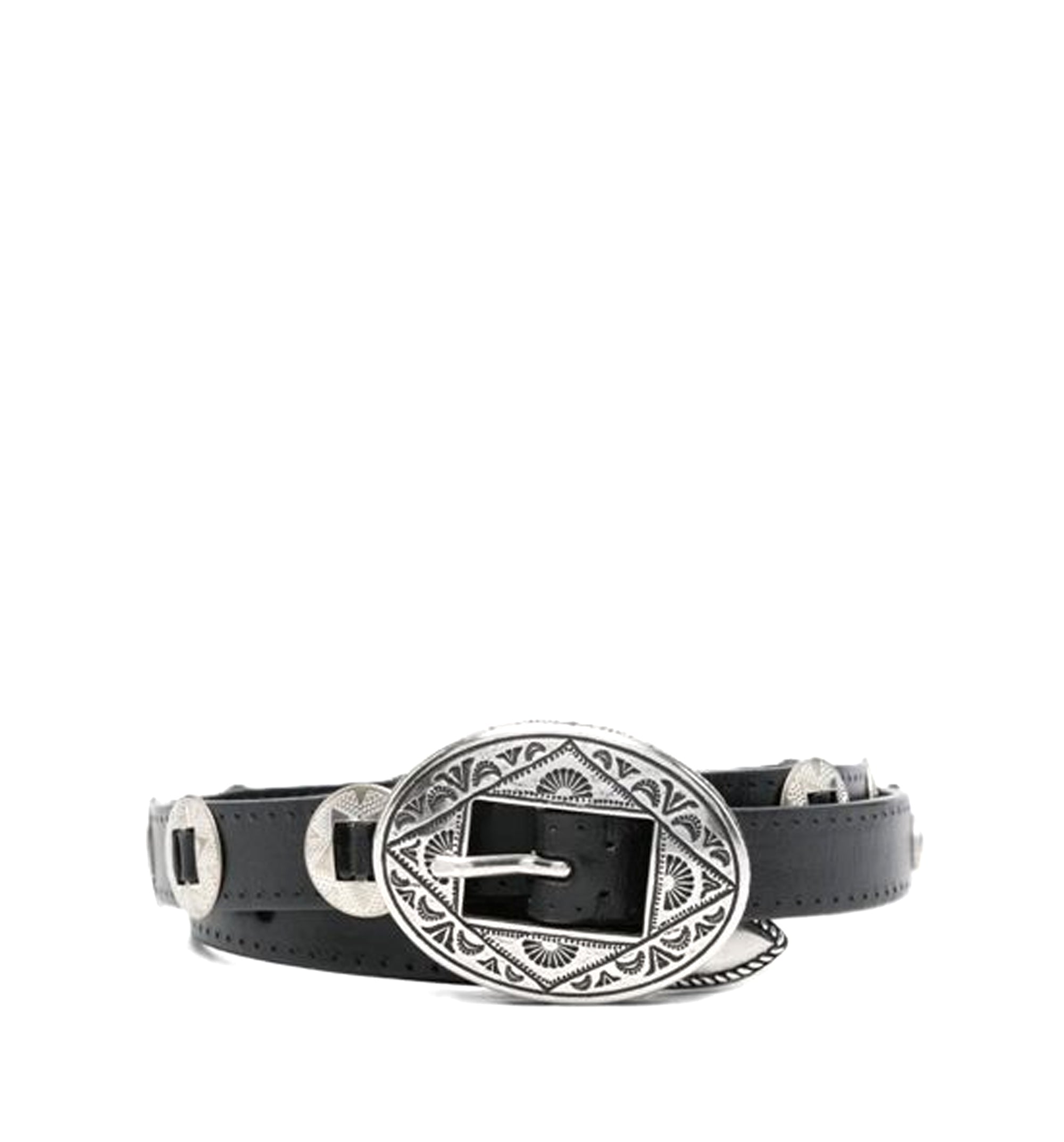 Washed Leather Cord Belt
