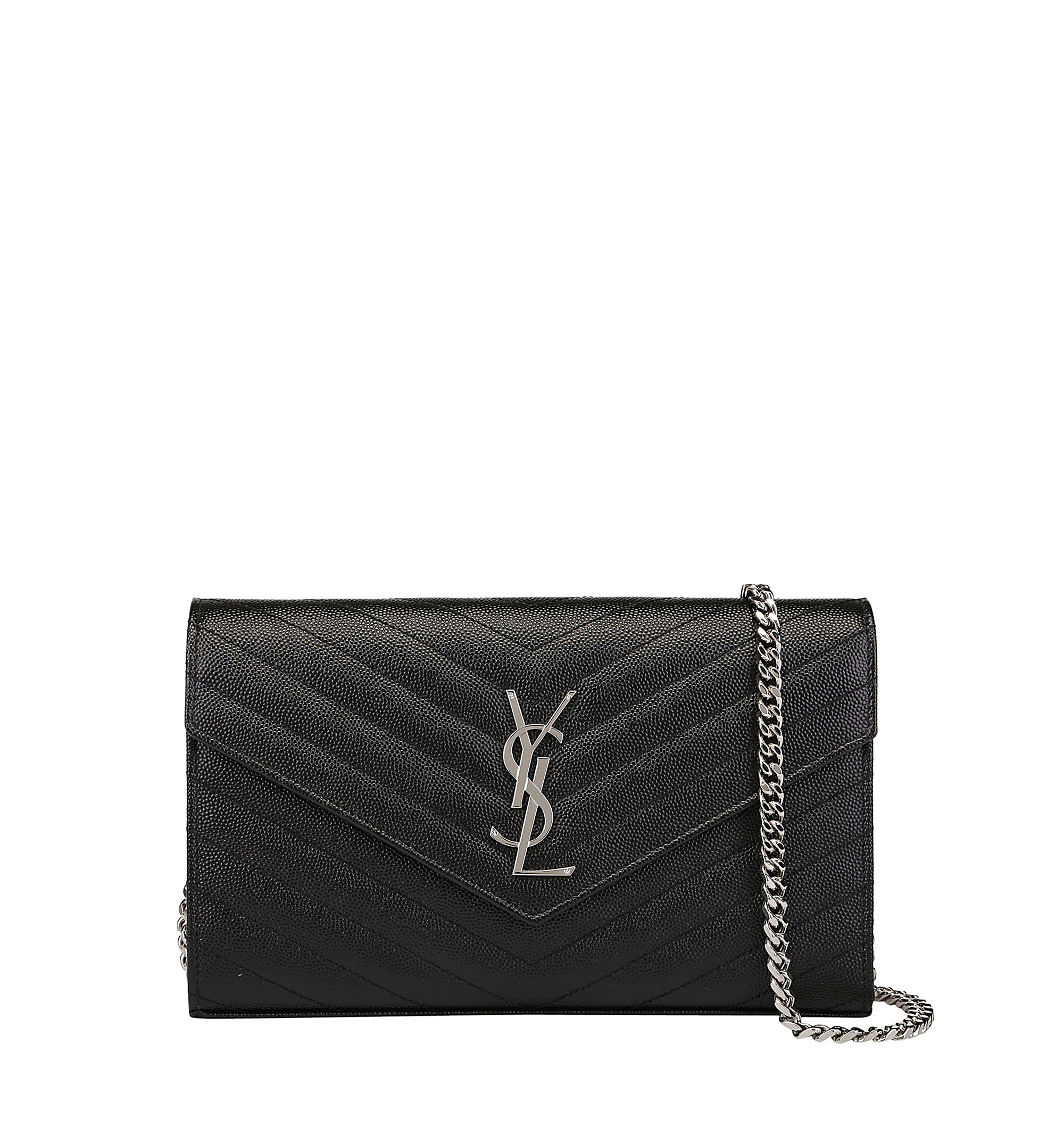 Classic Cassandre Chain Wallet in Grain de Poudre Leather
