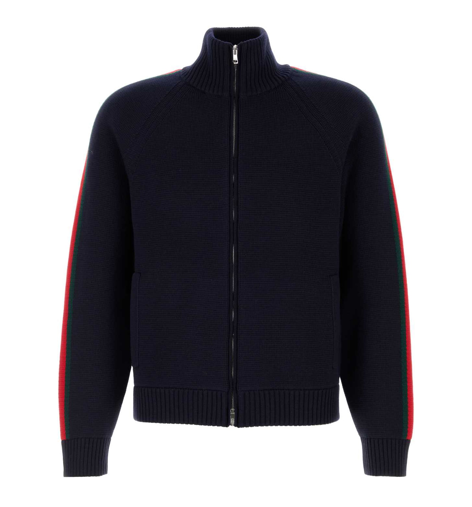 Woven Stitch Knit Wool Zip Jacket