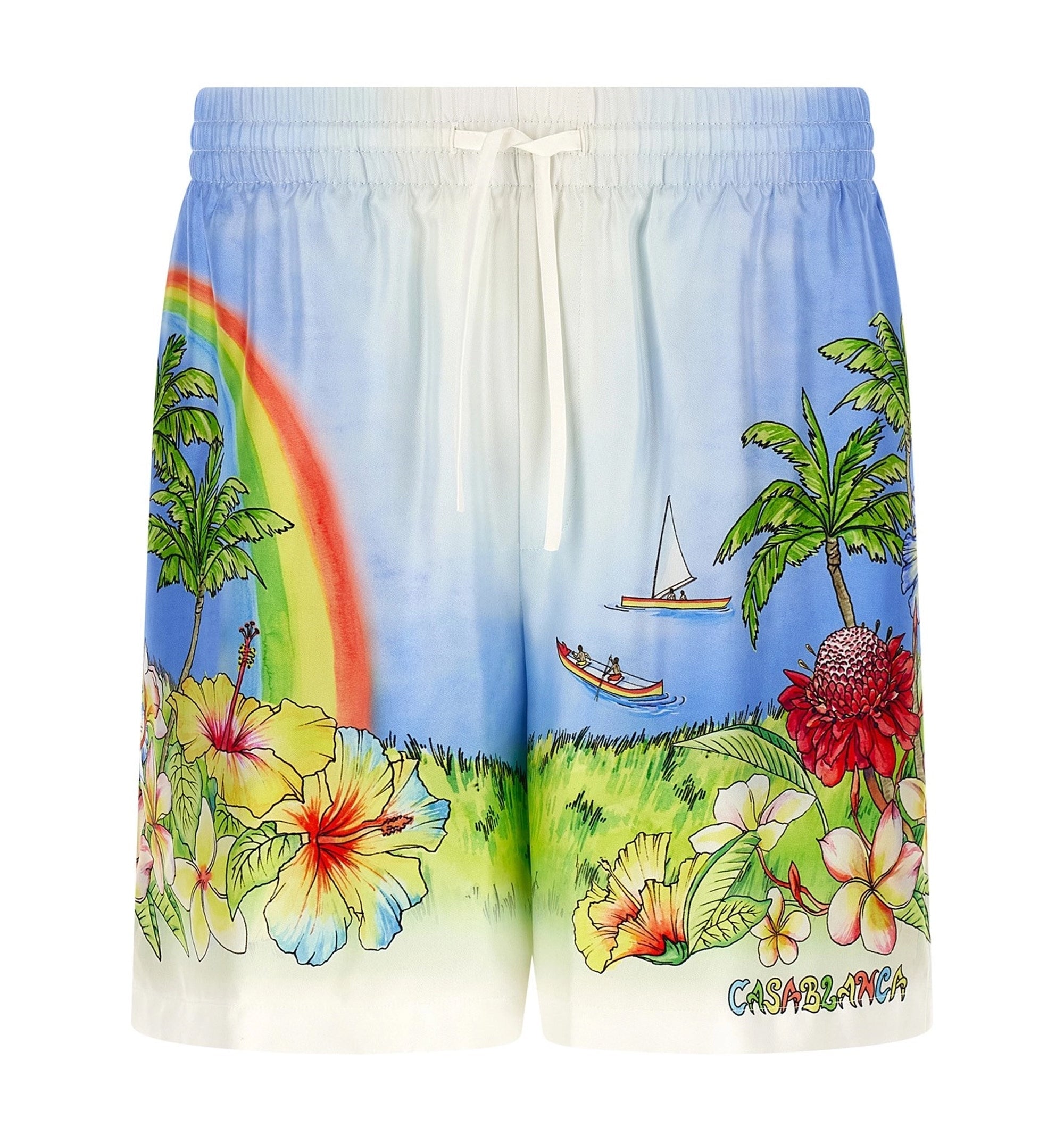 Aloha Print-Detail Shorts