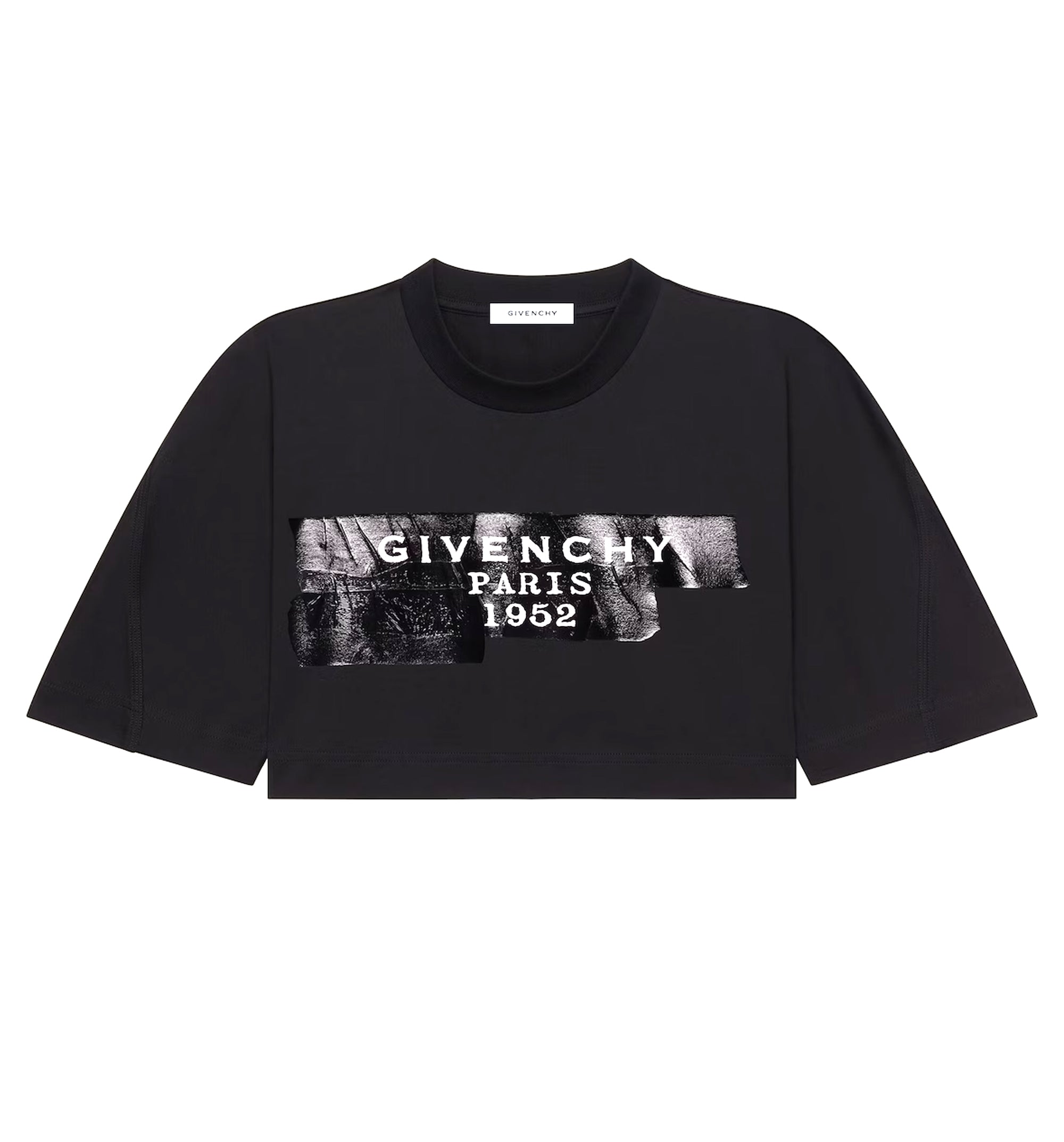 Cropped Cocoon T-shirt In Cotton - Black