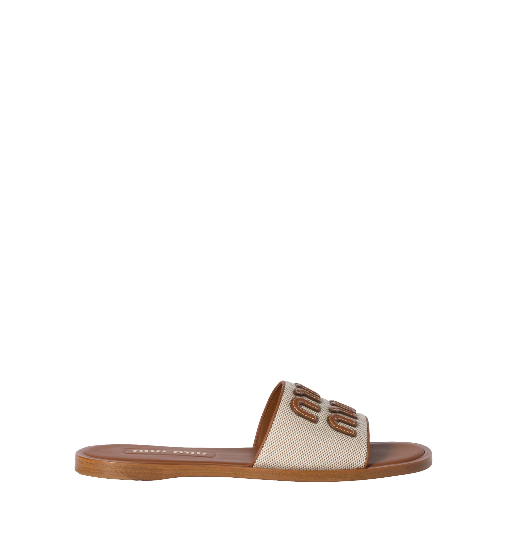 Canvas And Leather Slides