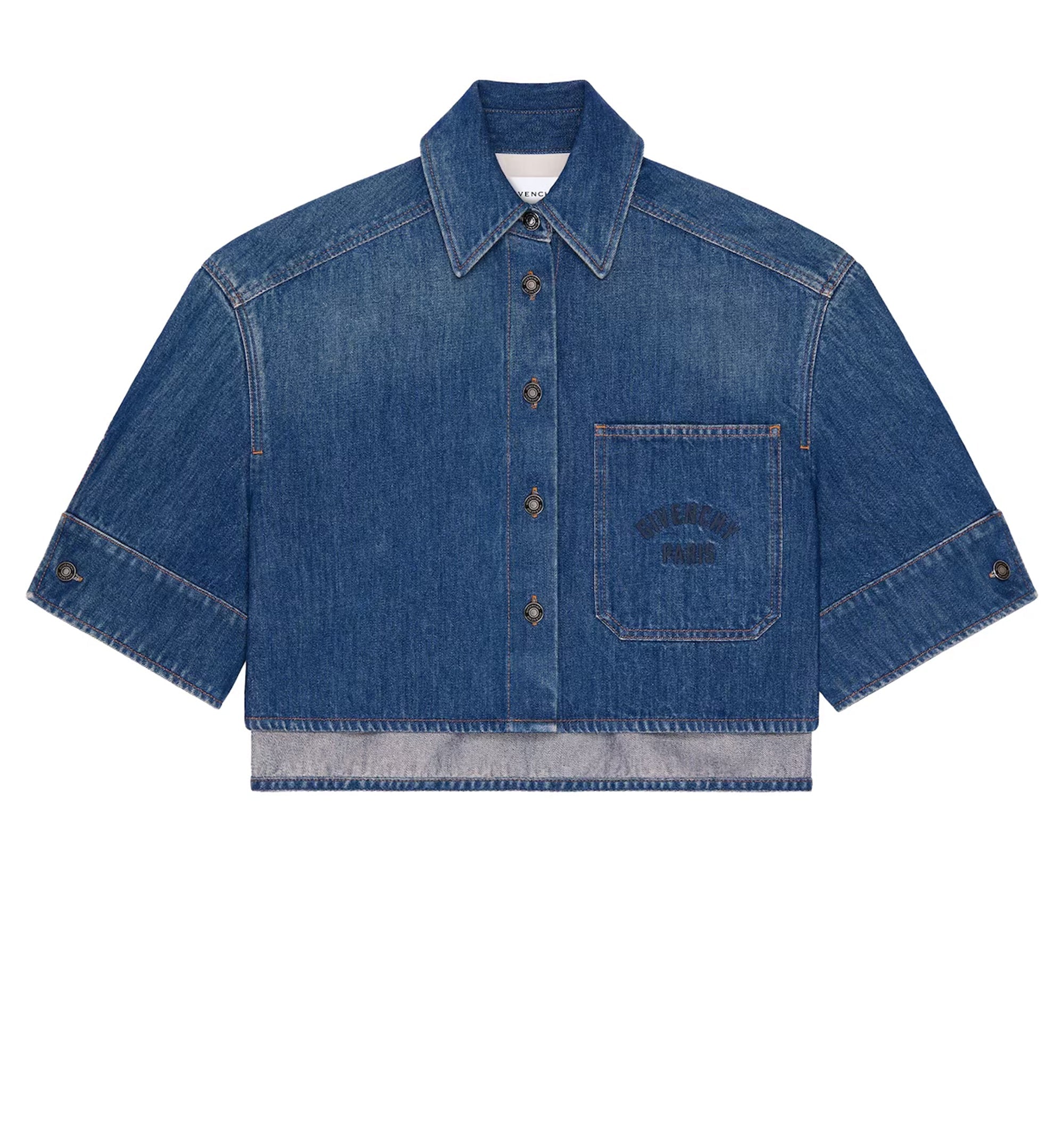 Cropped Cocoon Shirt In Denim