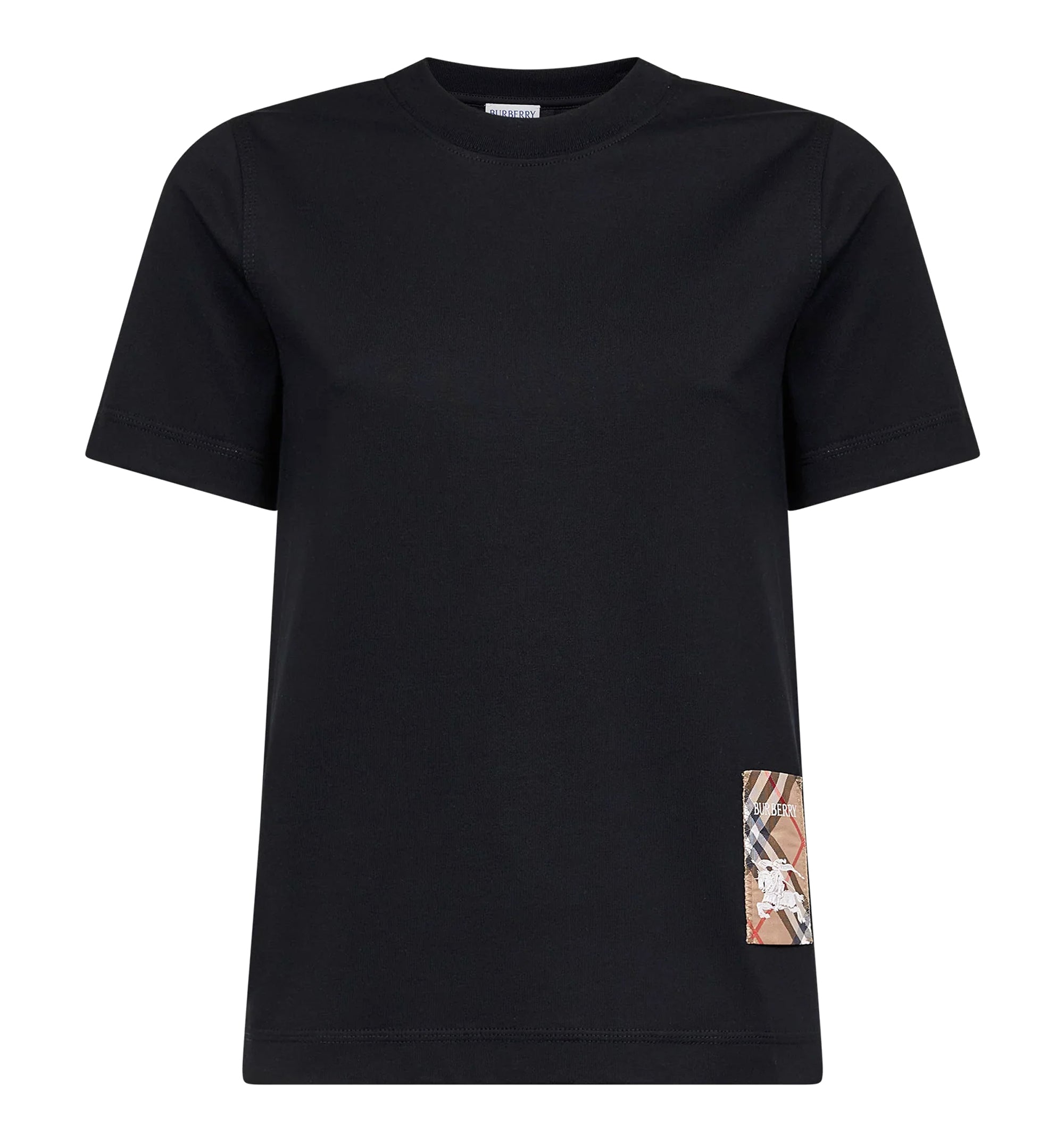 Check Patch Cotton T-Shirt