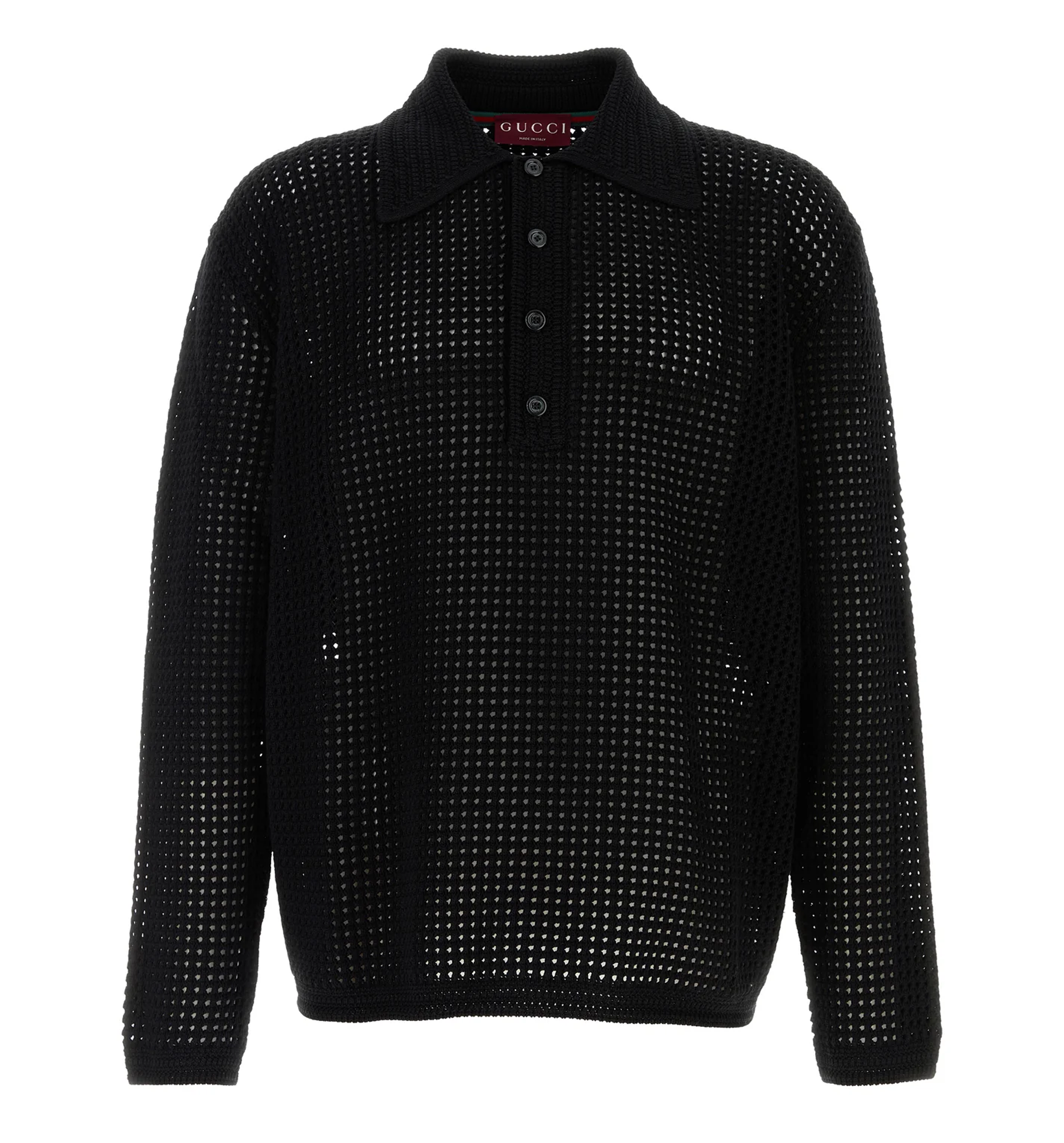 Gucci Crochet Knit Polo Shirt