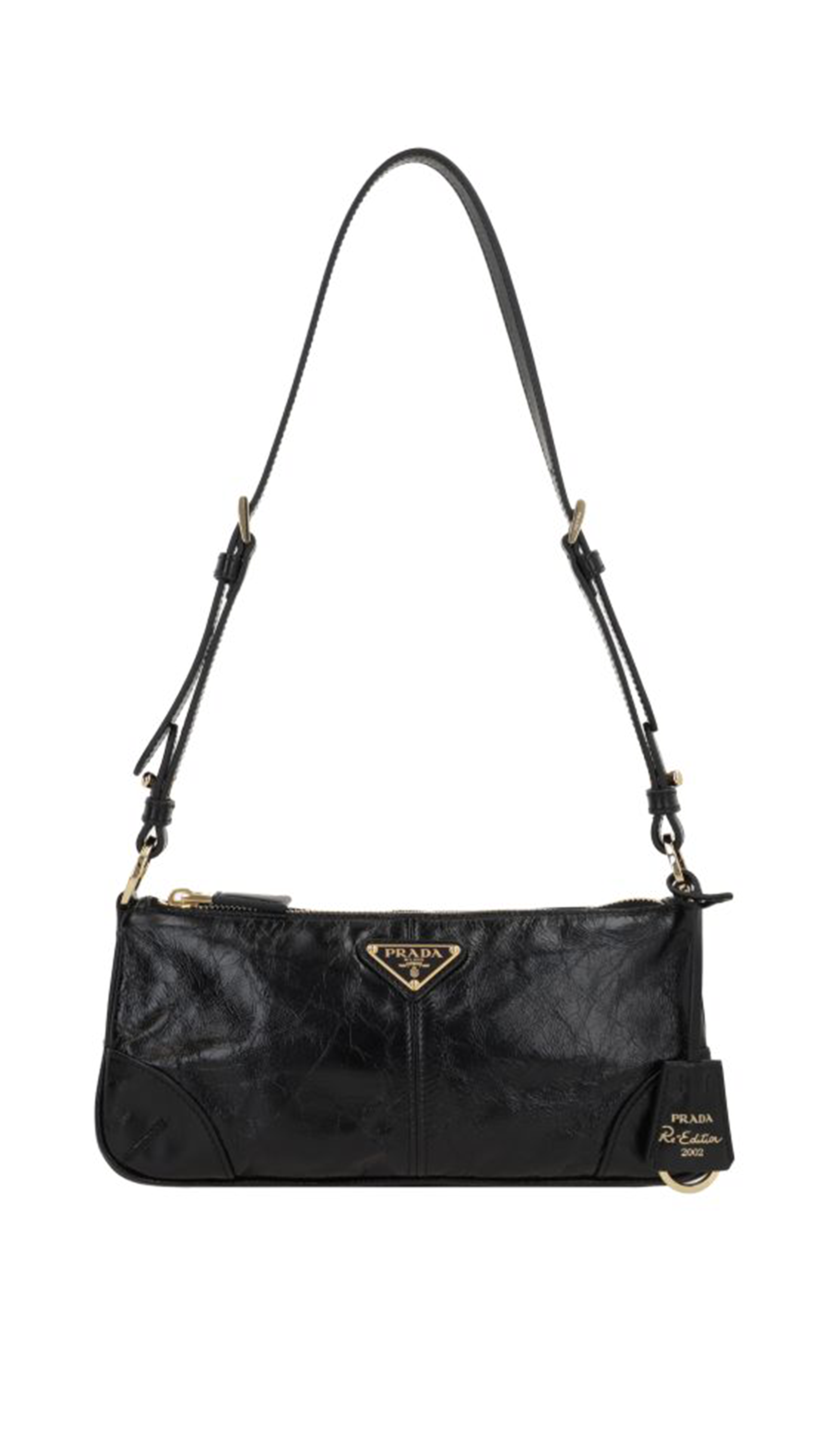 Re-Edition 2002 Medium Leather Shoulder Bag - Black