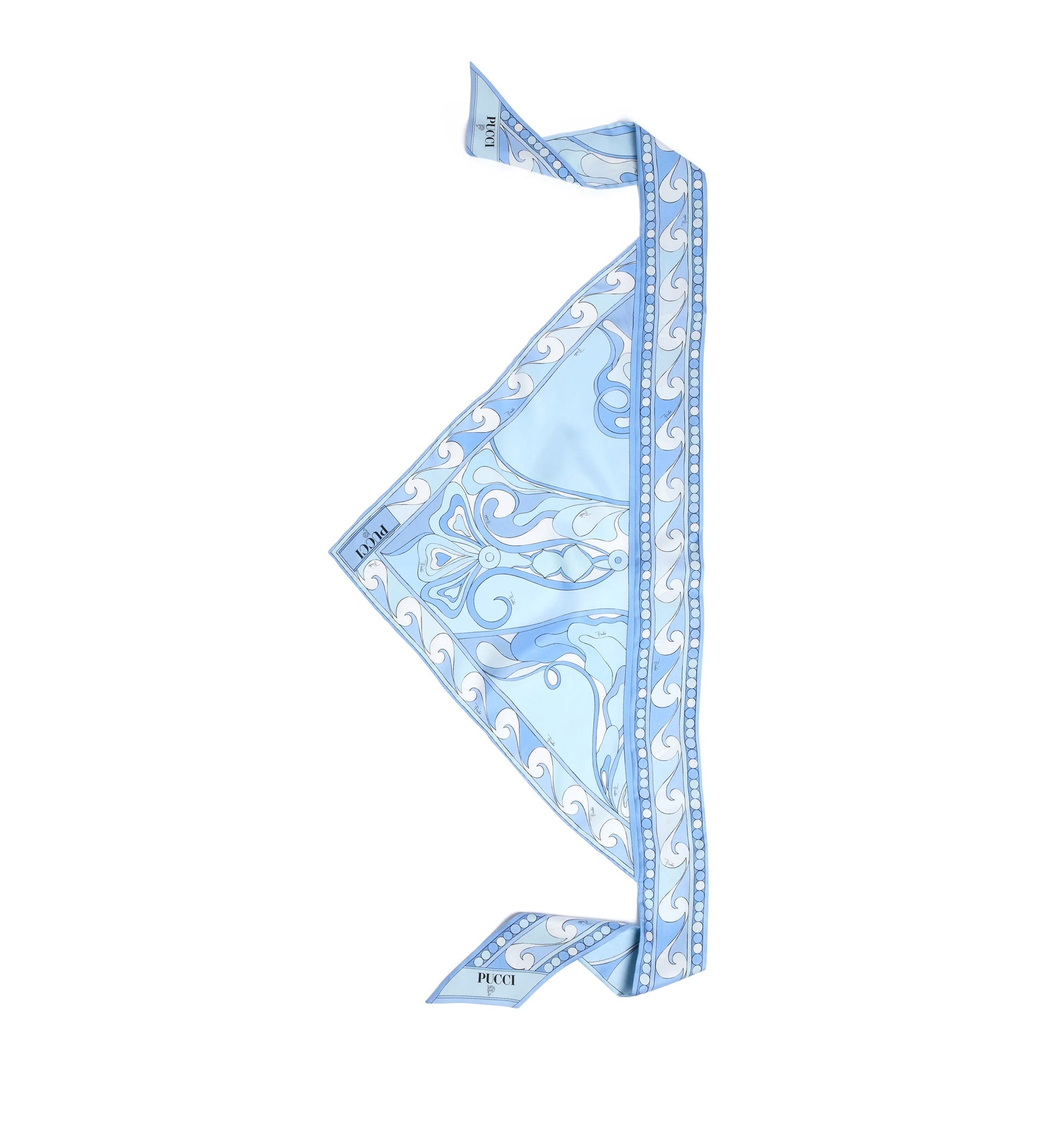 Orchidee Print Silk Triangle Scarf