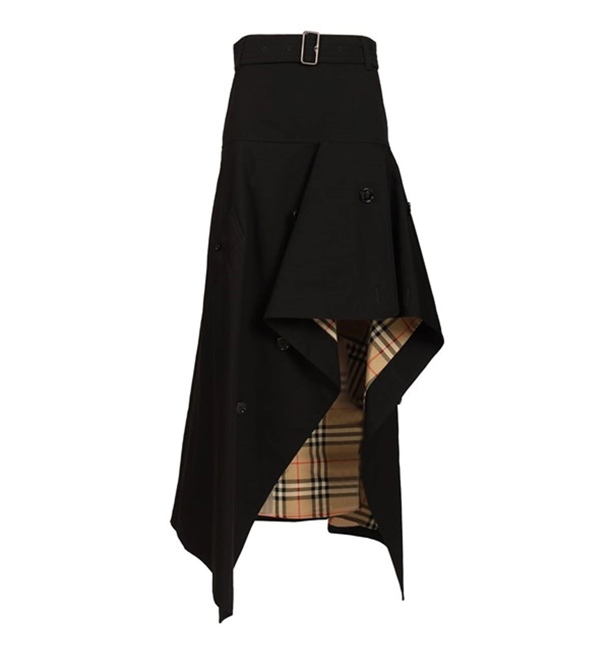 Heather Asymmetric Hem Belted Waist Skirt