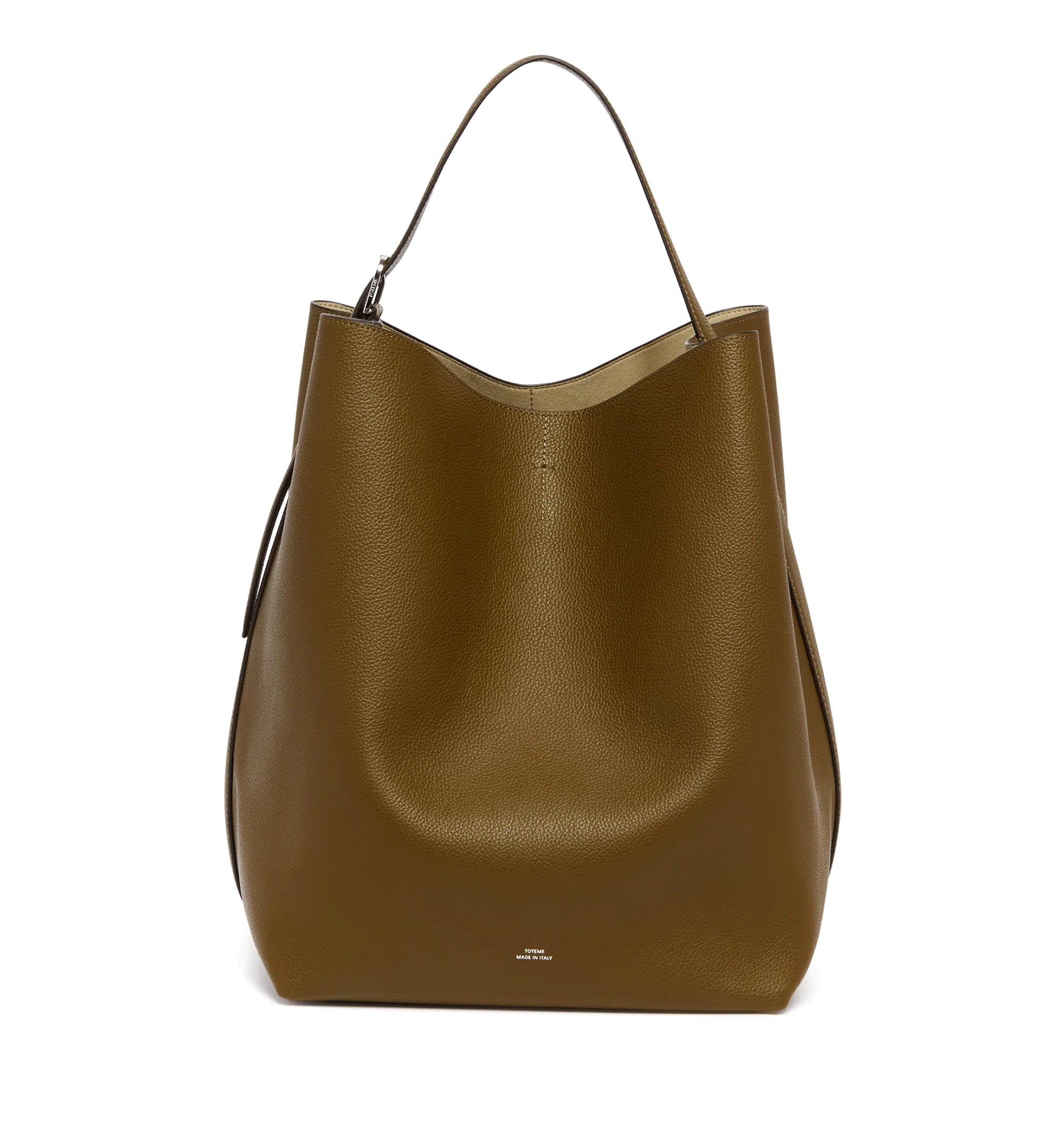 Belted Grained-Leather Handbag