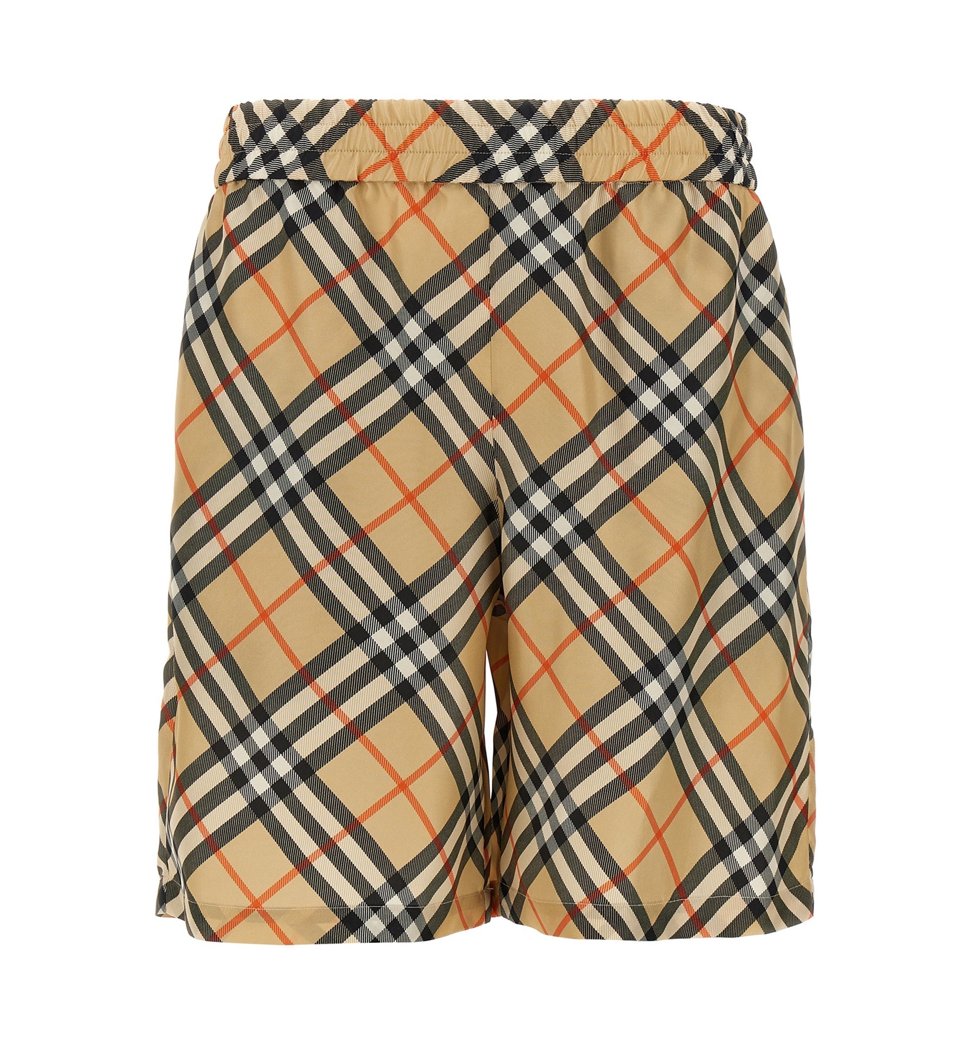 Check Silk Shorts