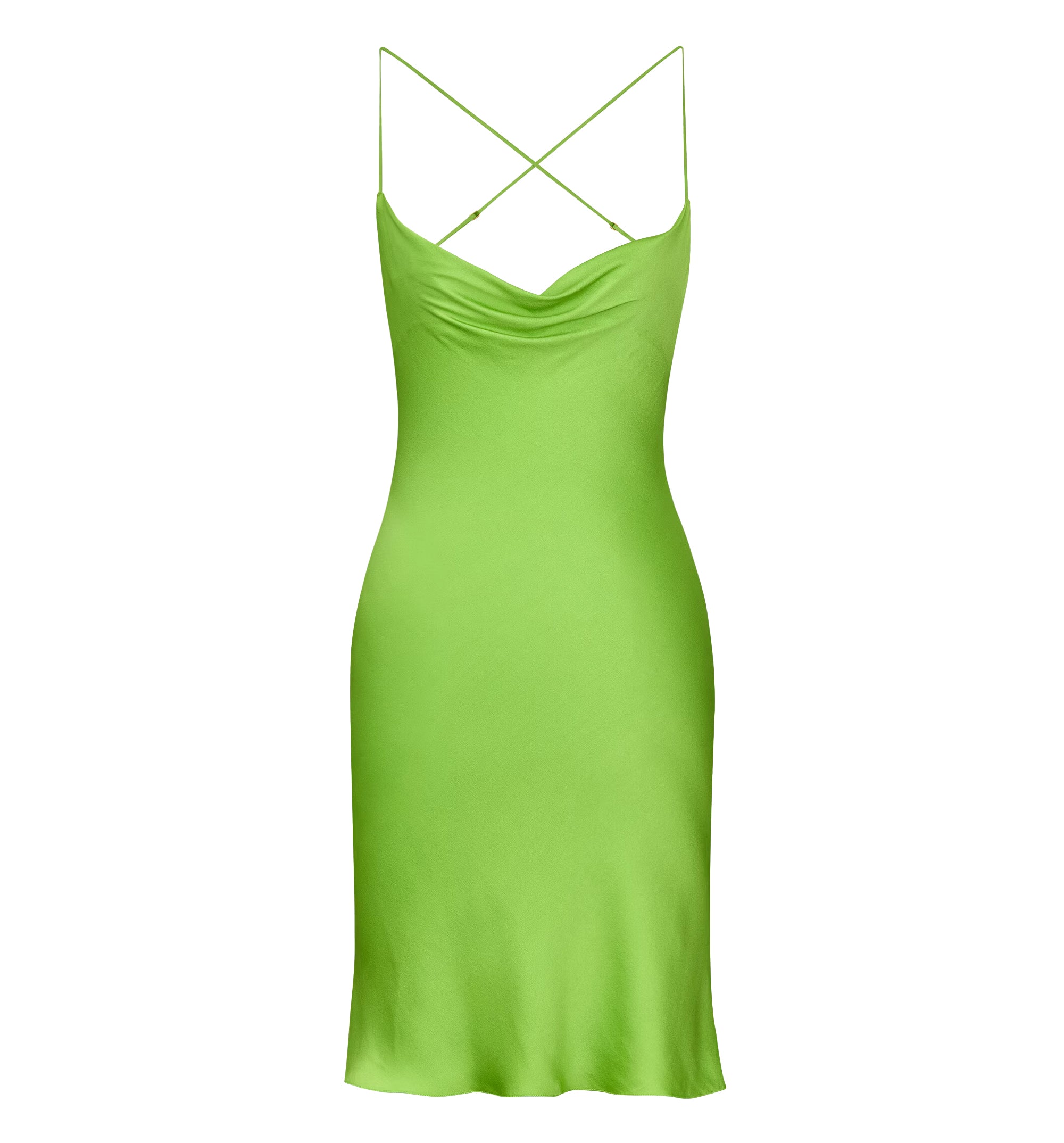 Backless Cowl Dress In Silk Satin