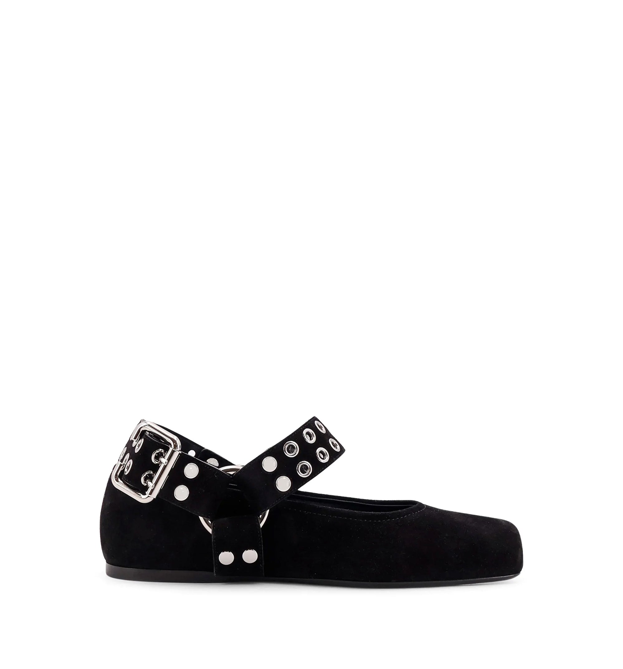 Suede Biker Ballet Flats