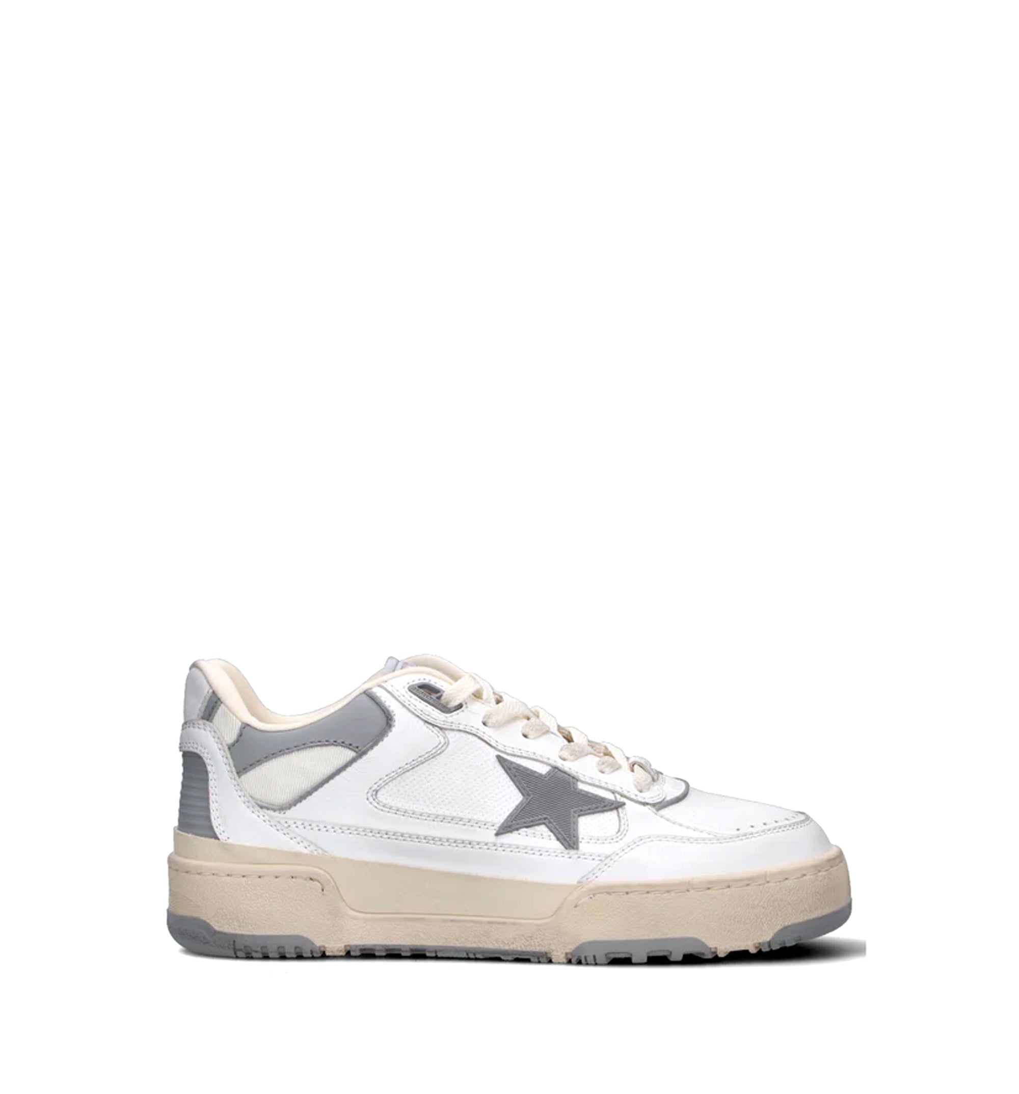 Forty2 With Grey Star And White Leather Heel Tab