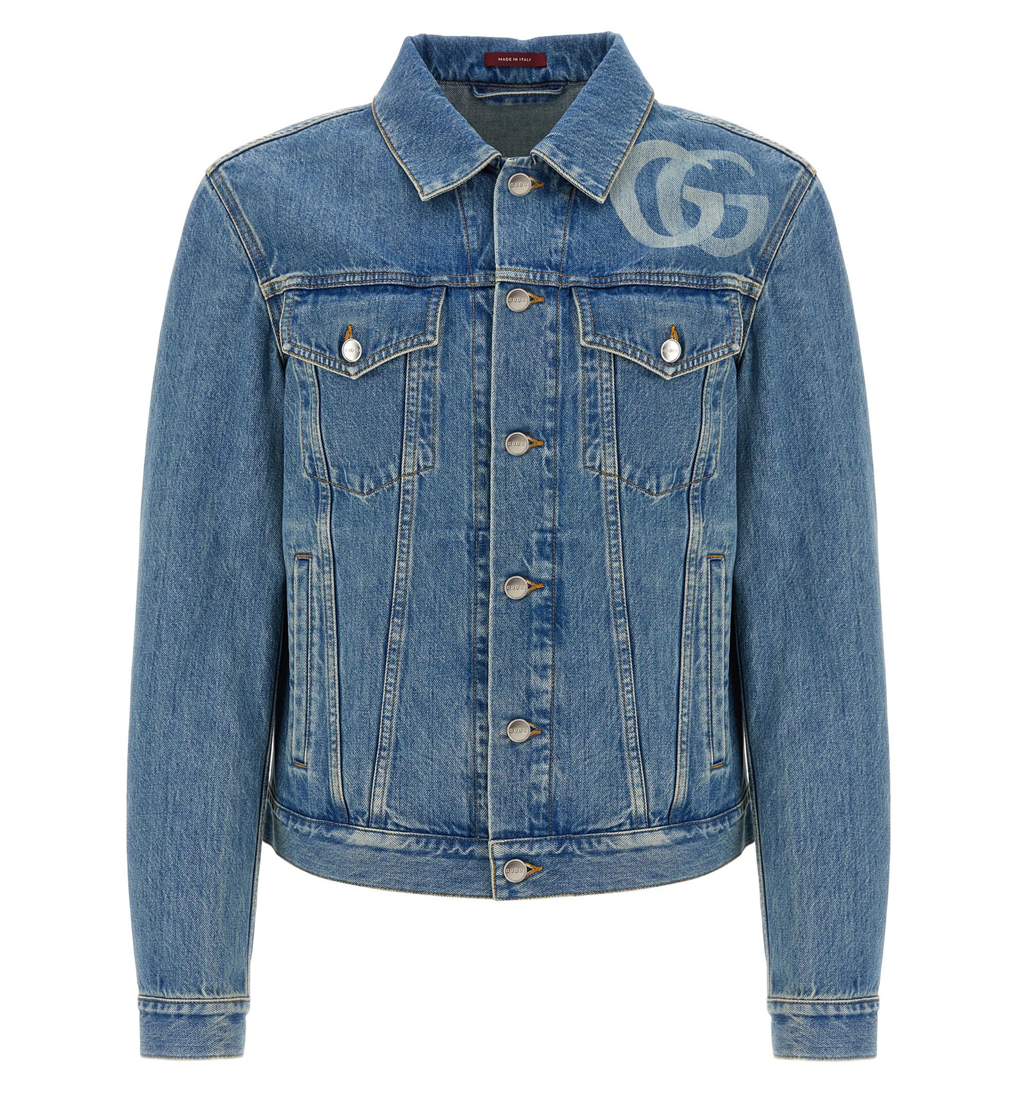 Lasered Double G Denim Jacket