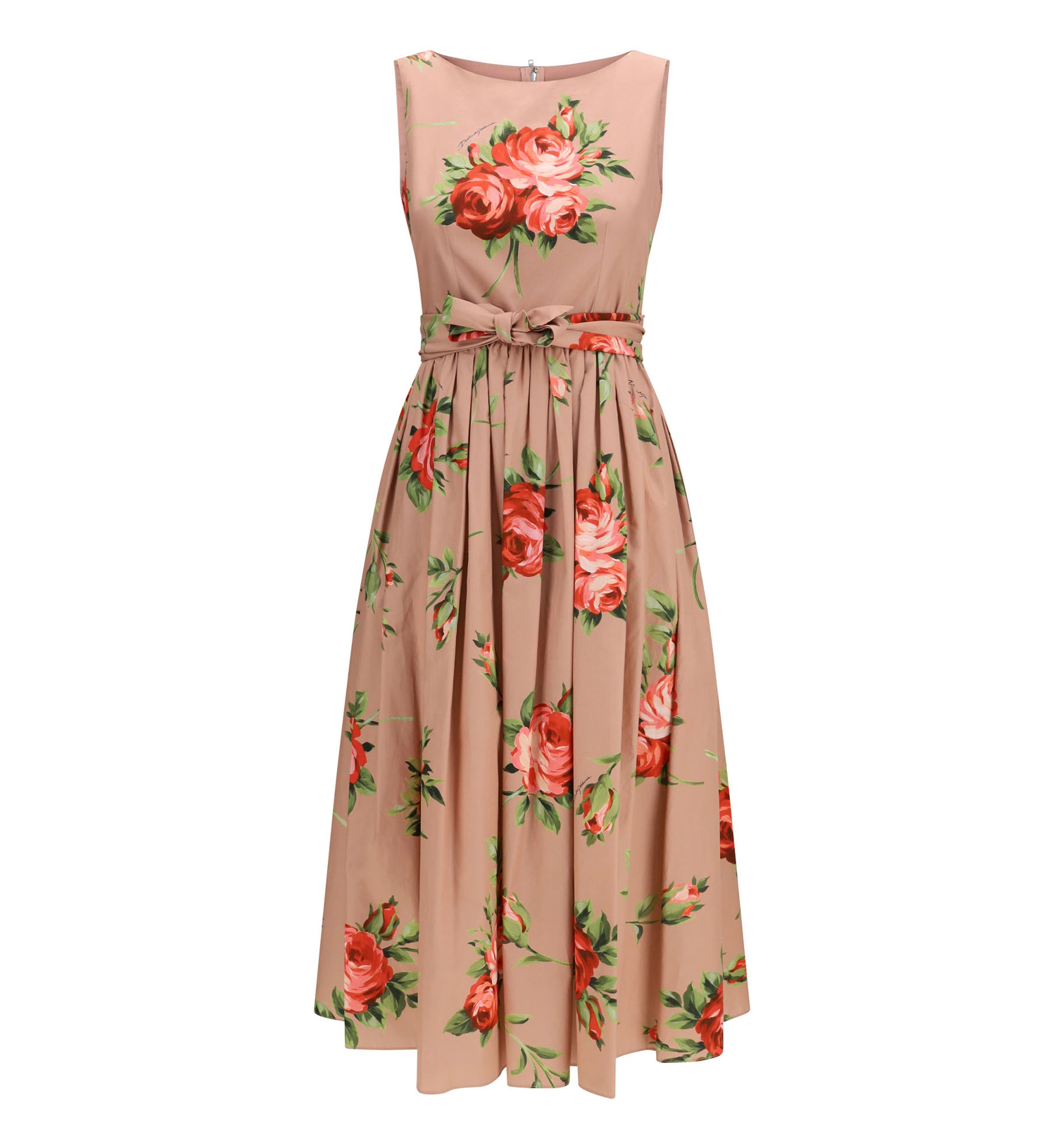 Rose Bouquet-print Cotton Dress