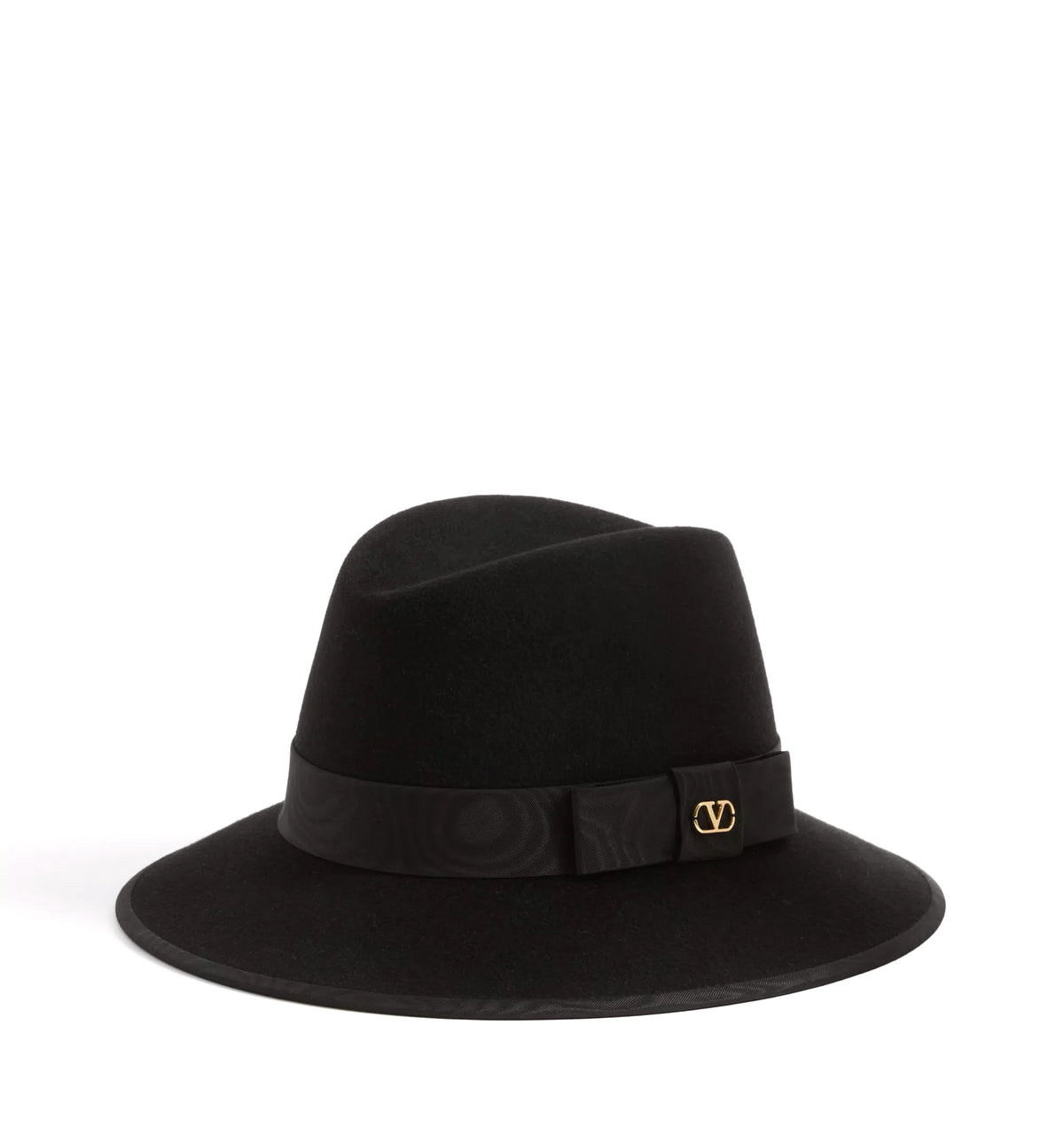 VLogo Signature Felt Hat With Moiré Ribbon