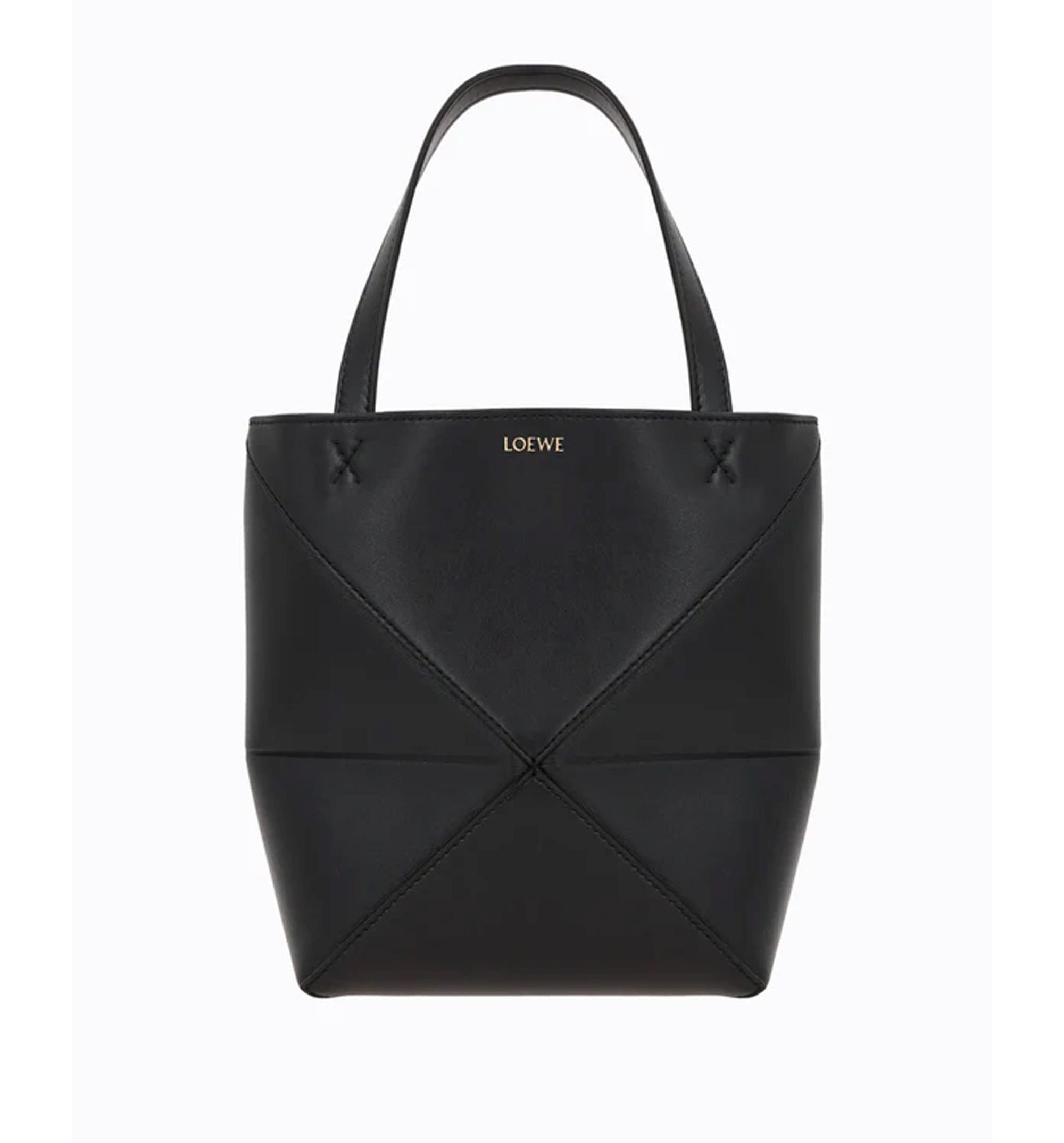 Mini Puzzle Fold Tote In Shiny Calfskin