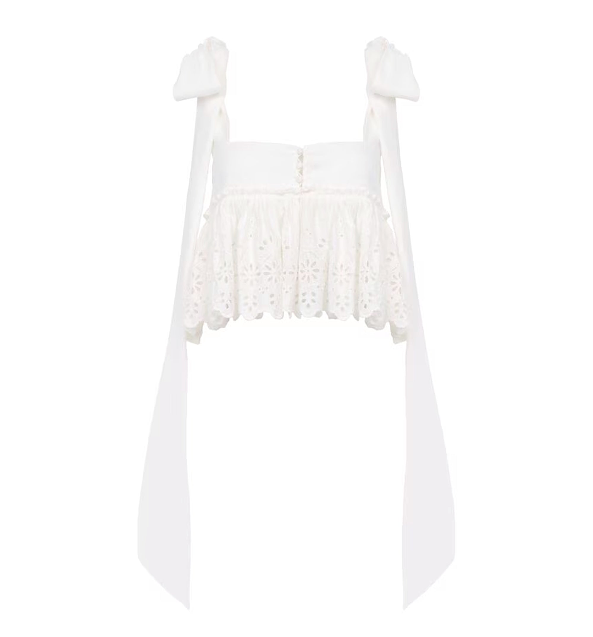 Knotted-strap cropped top in soft cotton