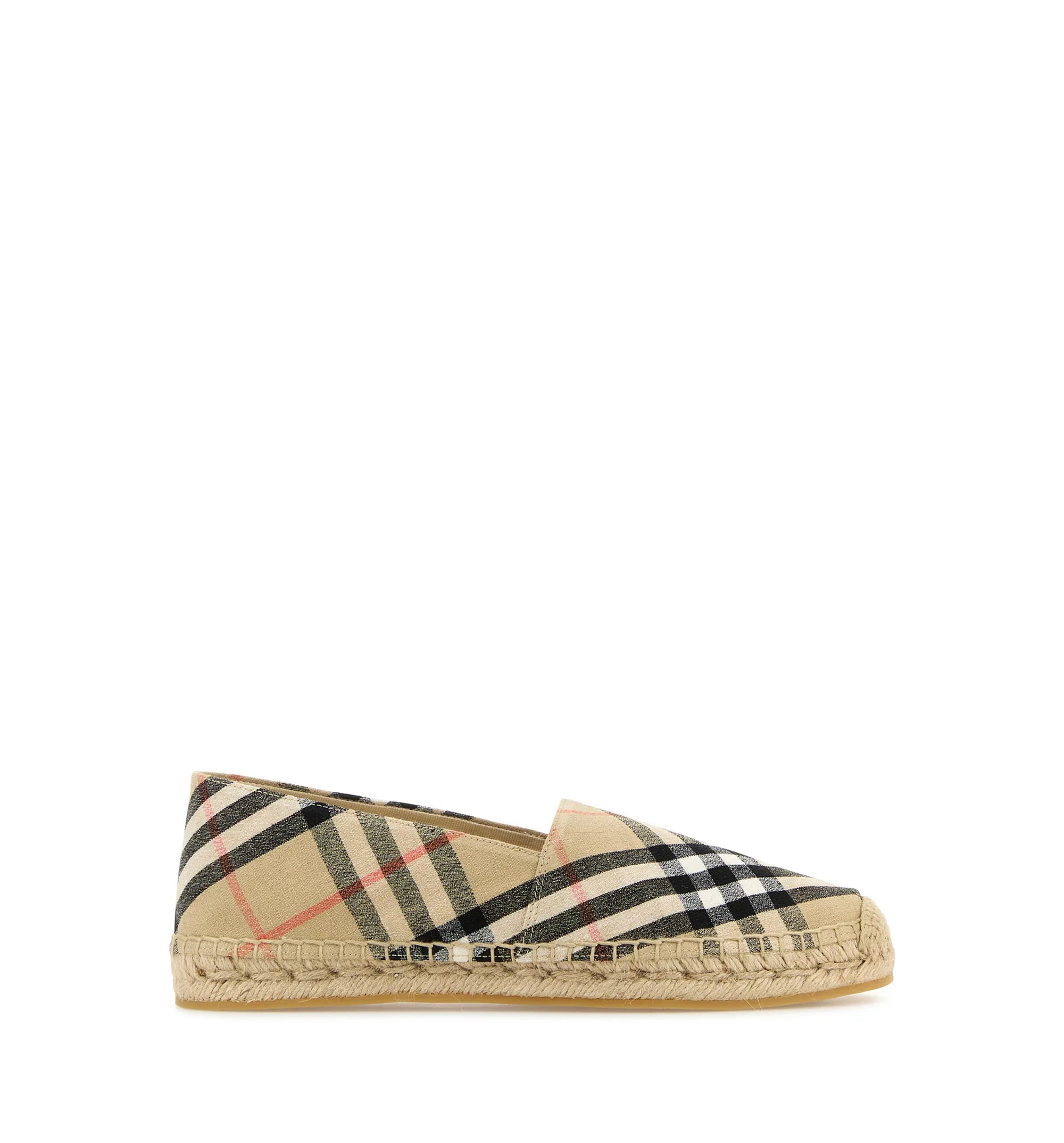 Check Embroidered Canvas Espadrilles