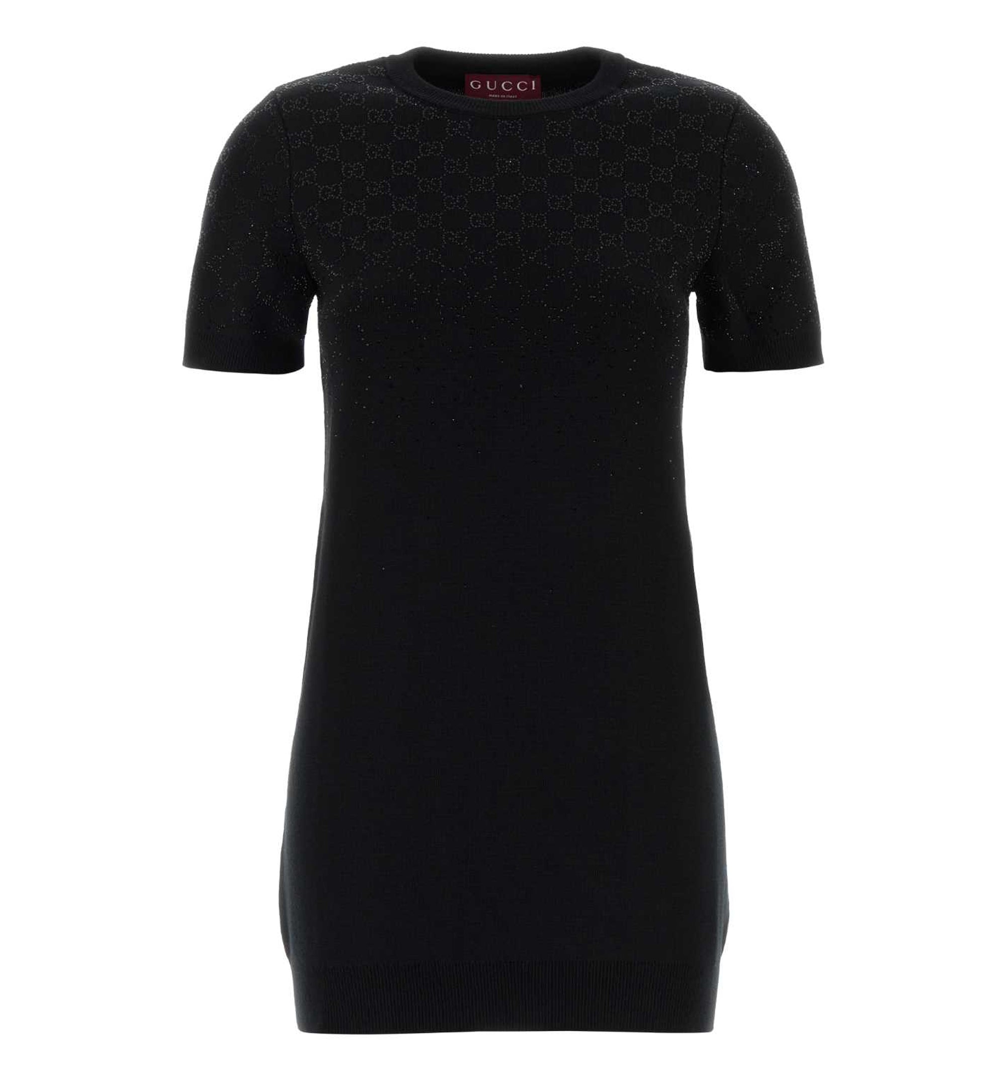 Fine Wool Dress With GG Crystals