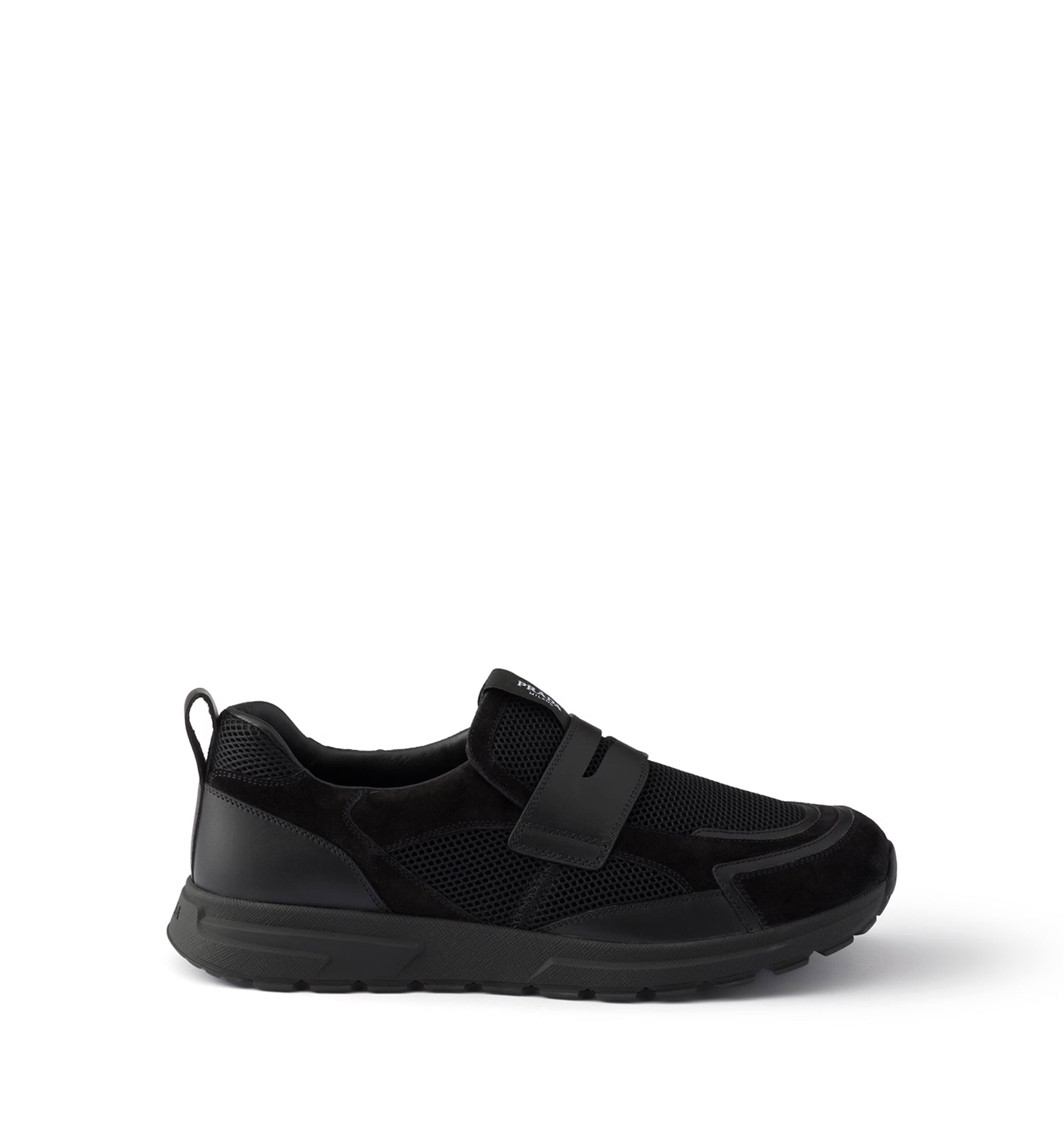 Prax mesh fabric and leather loafers