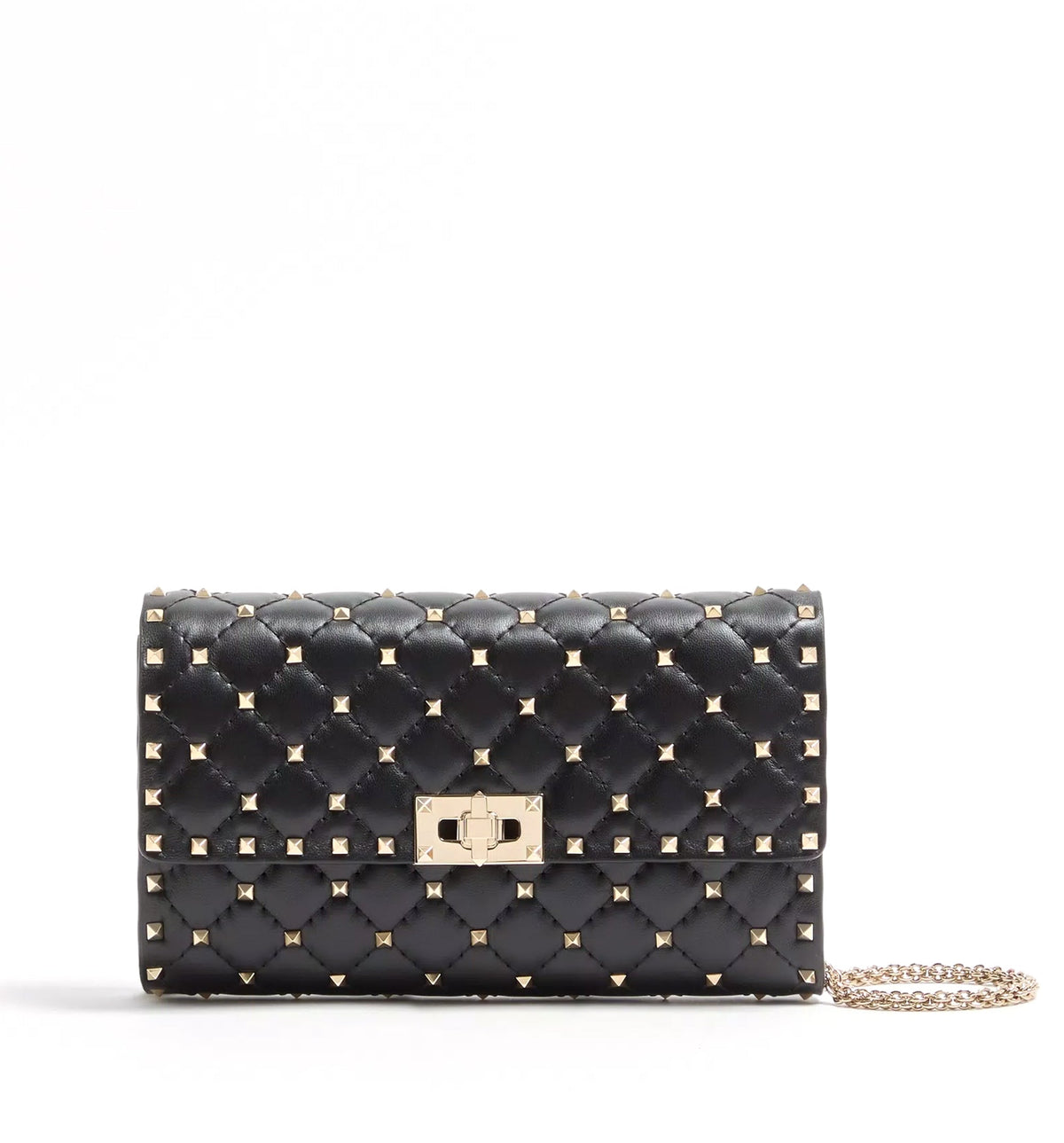 Rockstud Spike Nappa Leather Crossbody Clutch Bag