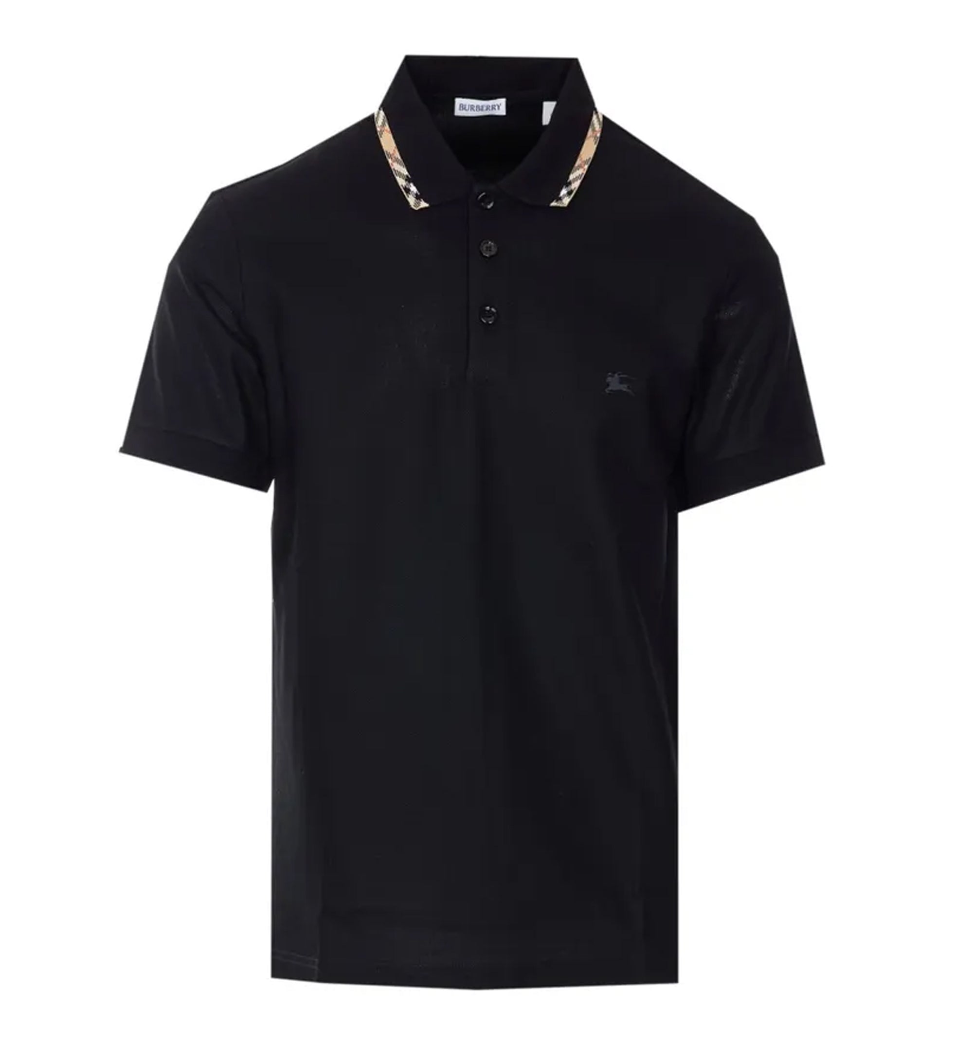 Check-Trim Cotton Polo Shirt