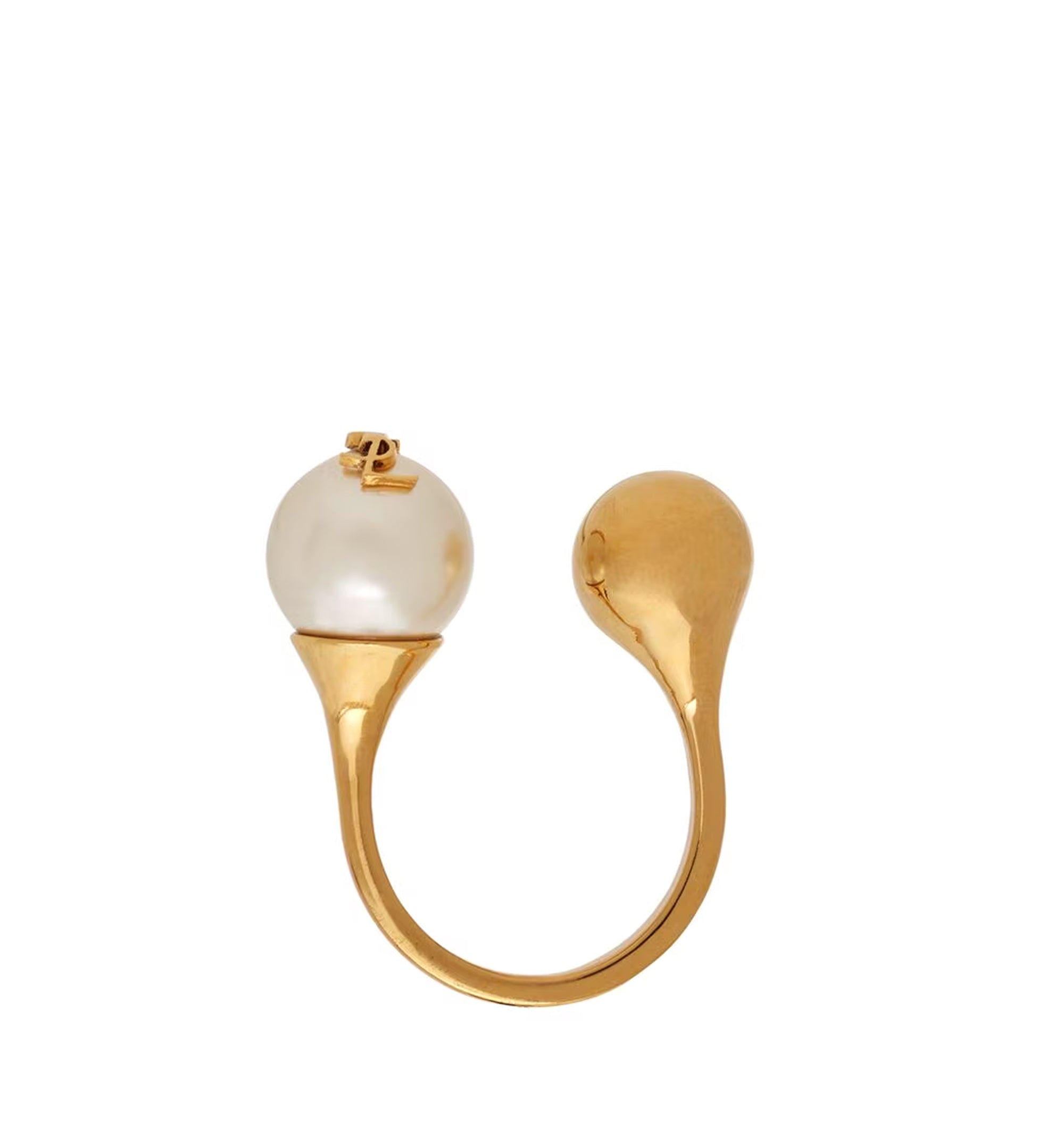 Cassandre Pearl And Ball Ring In Metal