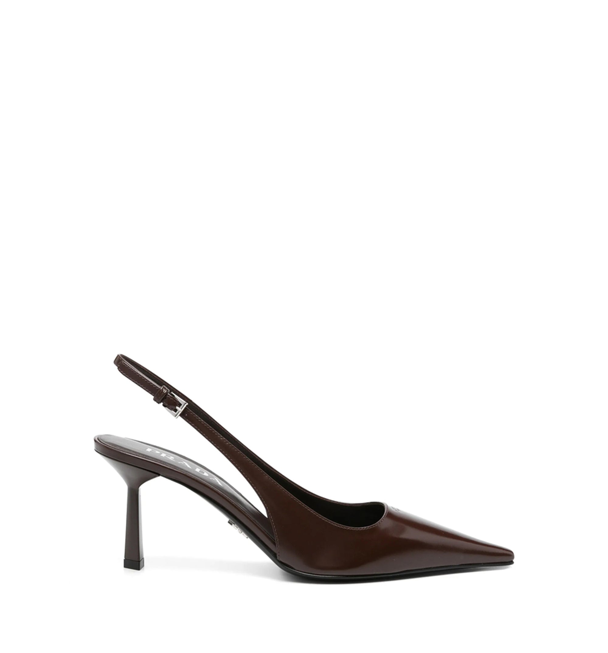 Brushed leather slingback pumps