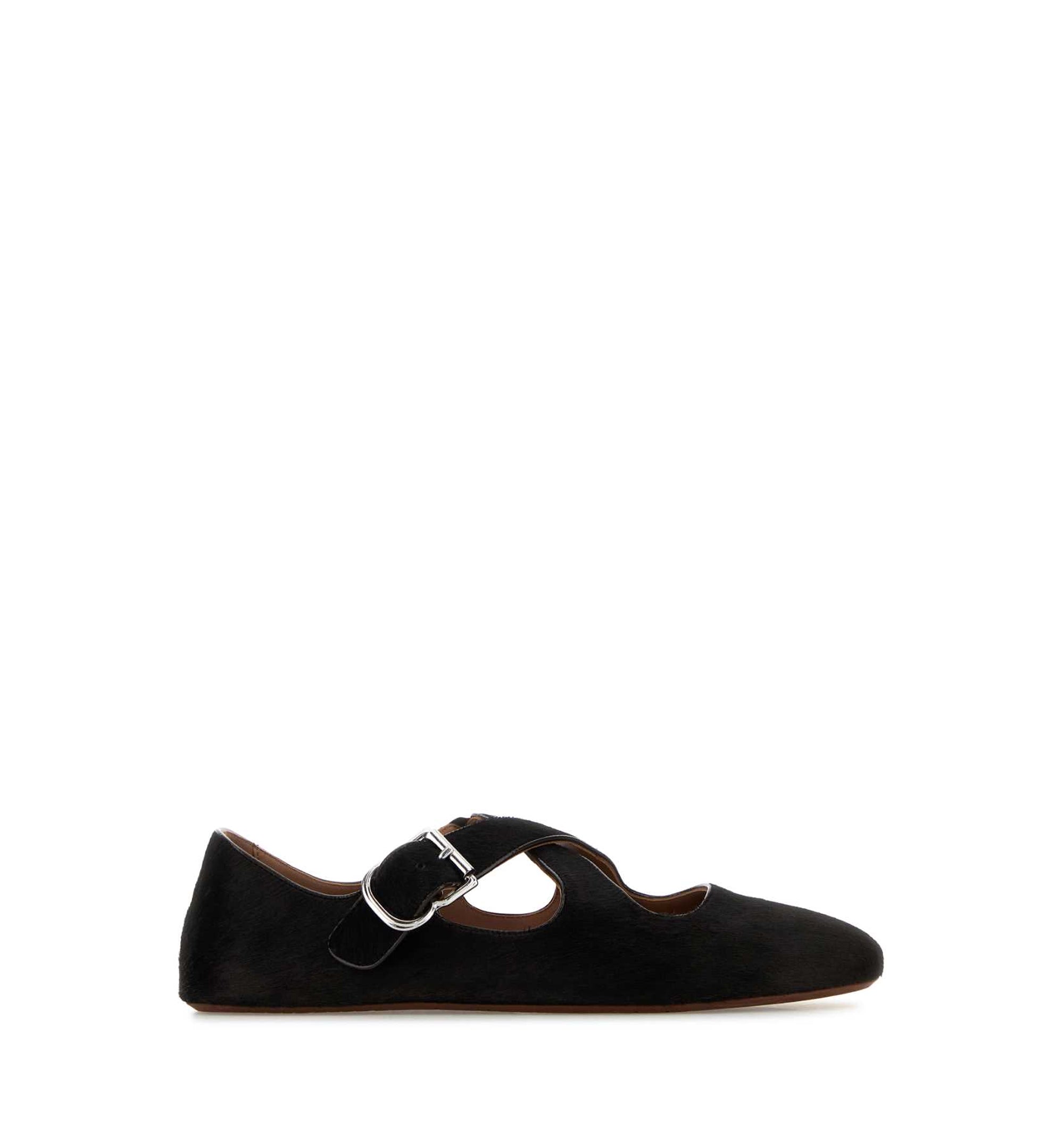 Criss Cross Ballet Flats In Haircalf