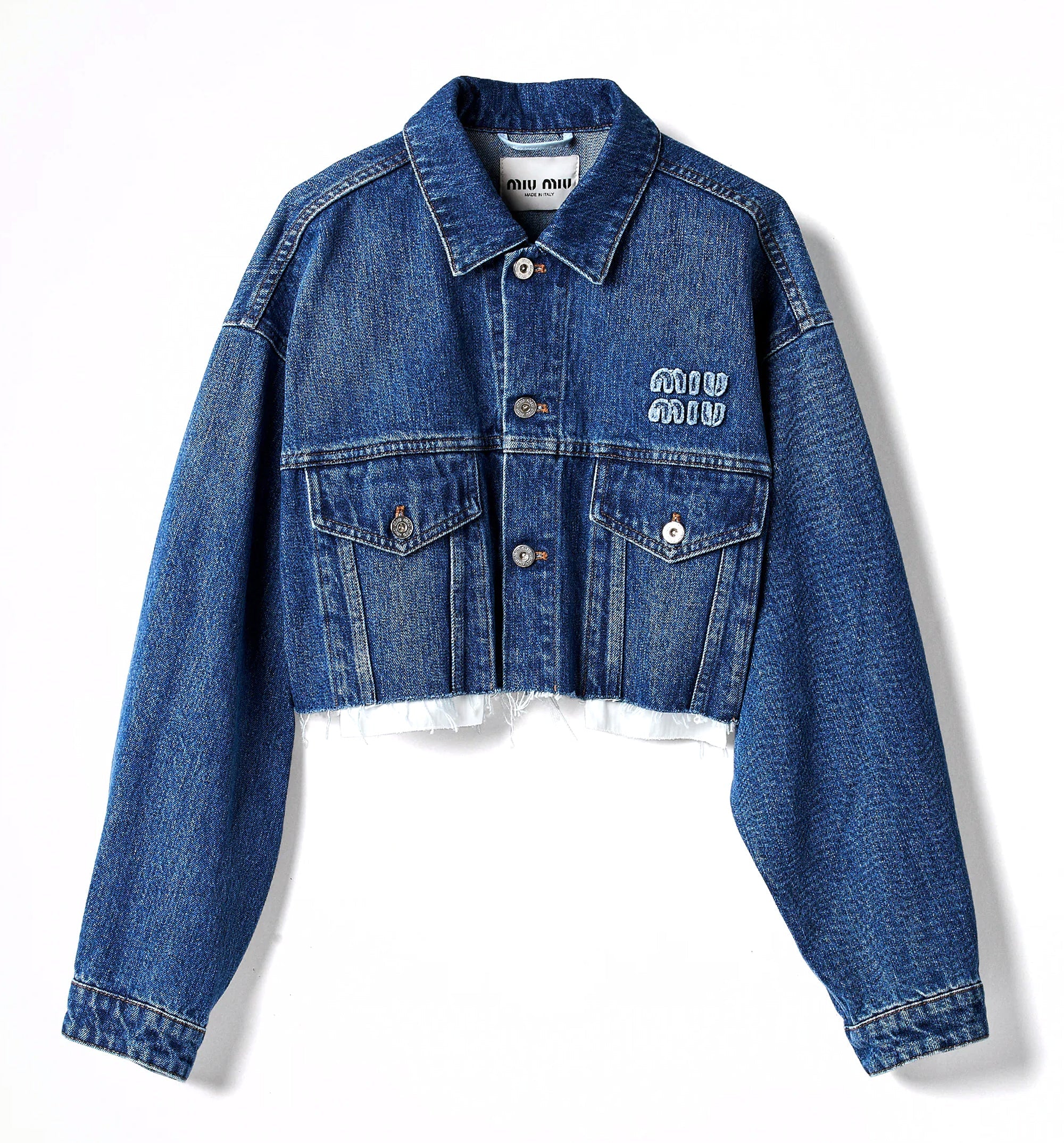 Denim blouson jacket