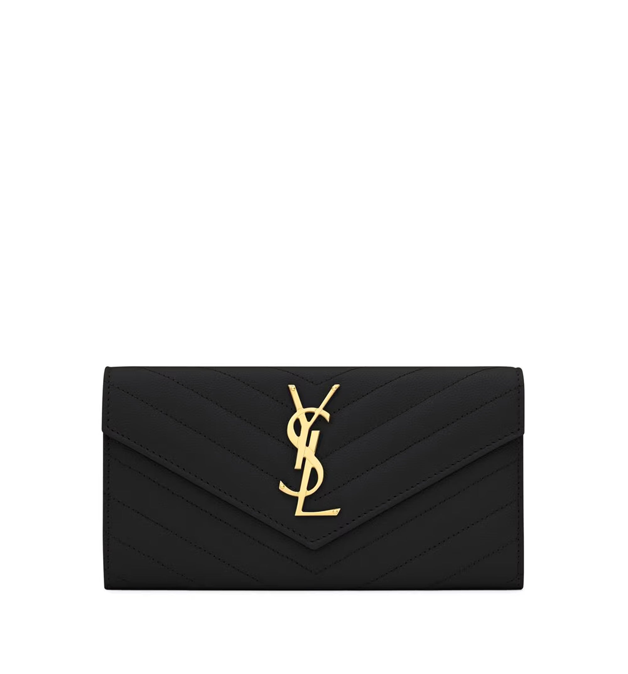 Cassandre Matelassé Large Flap Wallet In Grain De Poudre Leather